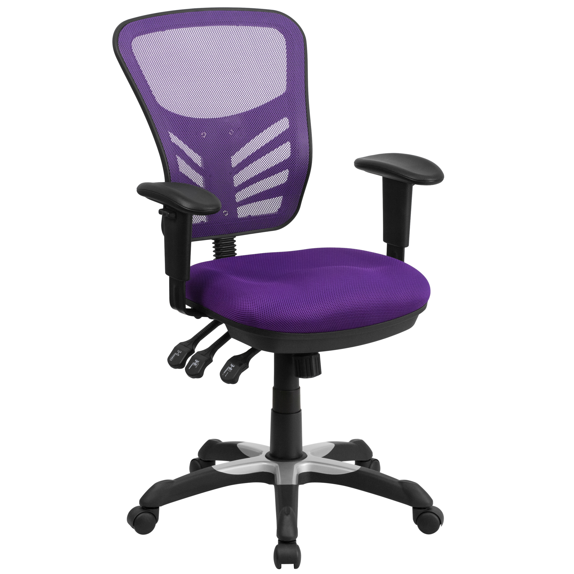 Flash Furniture, Mid-Back Purple Mesh Multifunction Office Chair, Primary Color Purple, Included (qty.) 1, Model HL0001PUR