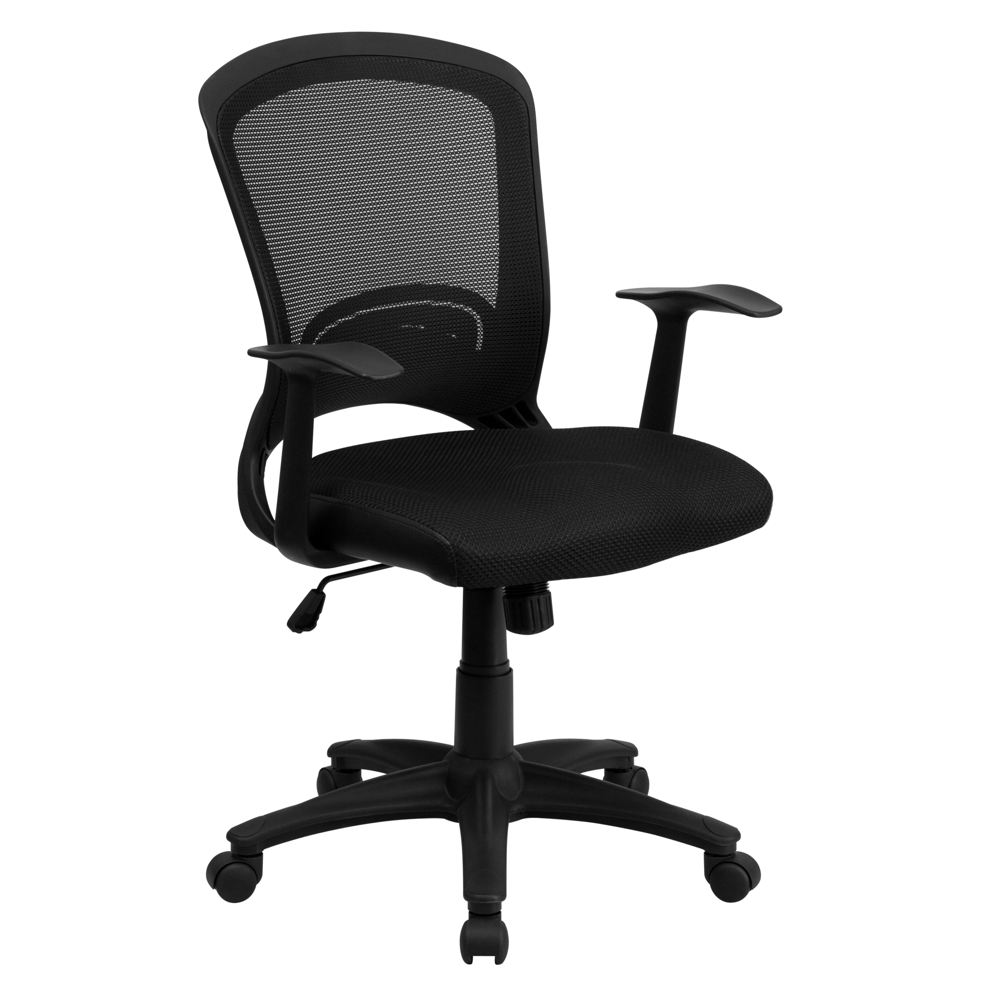 Flash Furniture, Mid-Back Designer Black Mesh Swivel Office Chair, Primary Color Black, Included (qty.) 1, Model HL0007