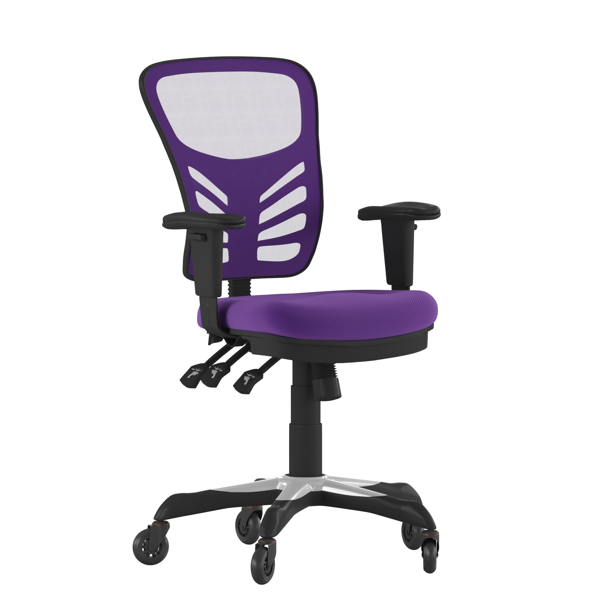 Flash Furniture, Purple Mesh Multifunction Chair - Roller Wheels, Primary Color Purple, Included (qty.) 2, Model HL0001PURRLB