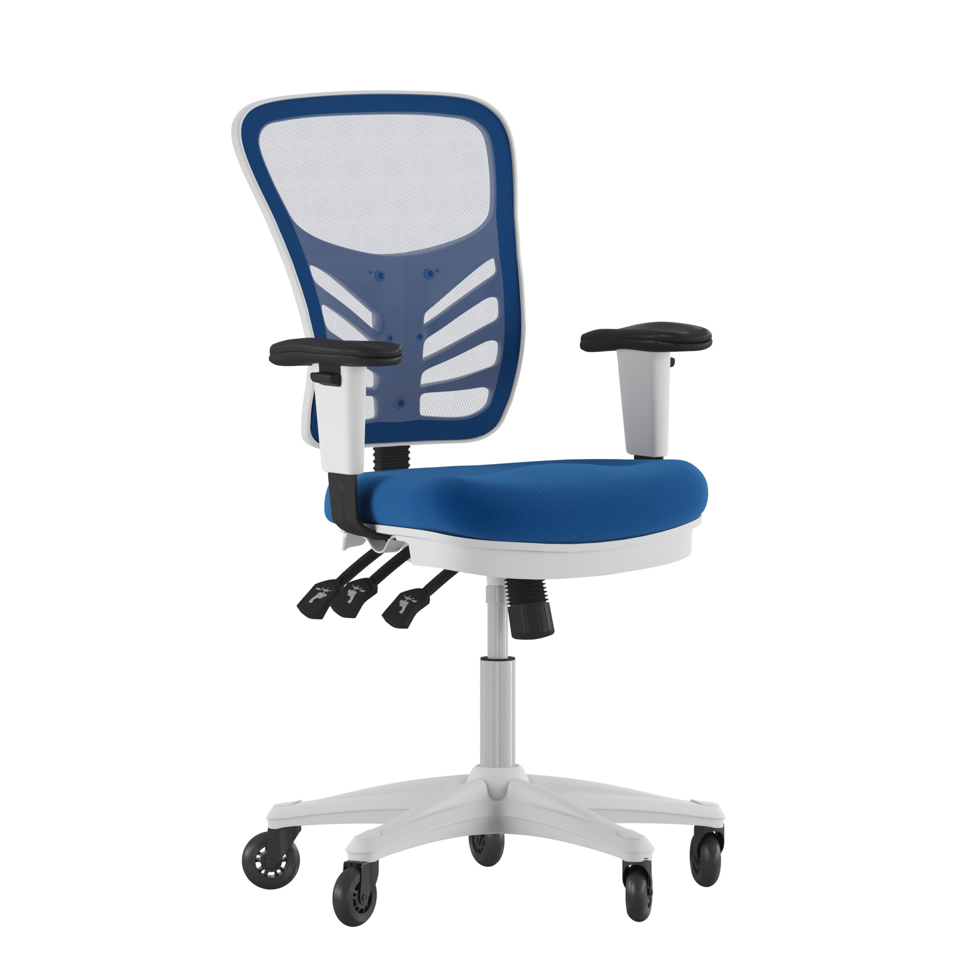 Flash Furniture, Blue Mesh Multifunction Chair - Roller Wheels, Primary Color Blue, Included (qty.) 2, Model HL0001WHBLUERLB