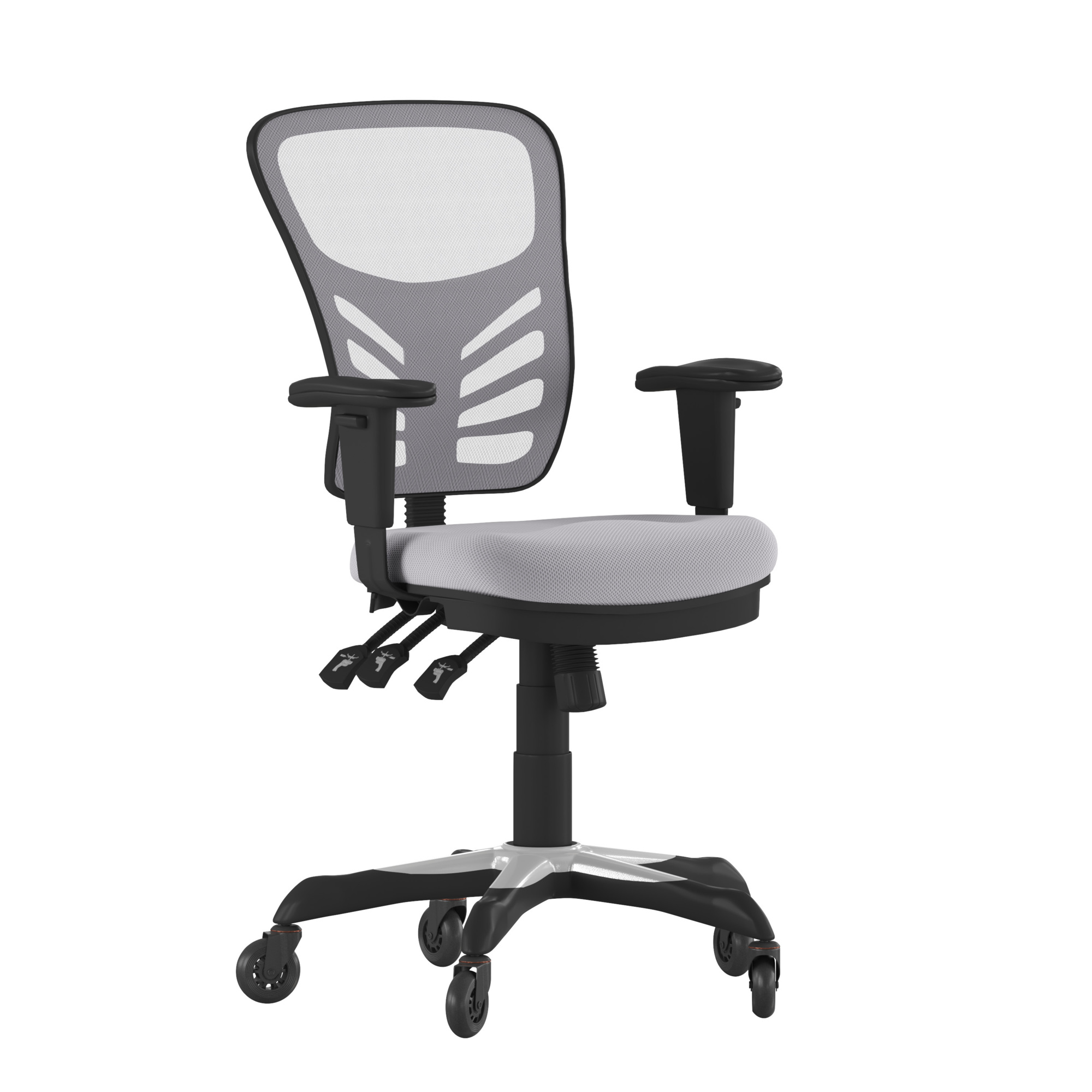 Flash Furniture, Gray Mesh Multifunction Chair - Roller Wheels, Primary Color Gray, Included (qty.) 2, Model HL0001GYRLB