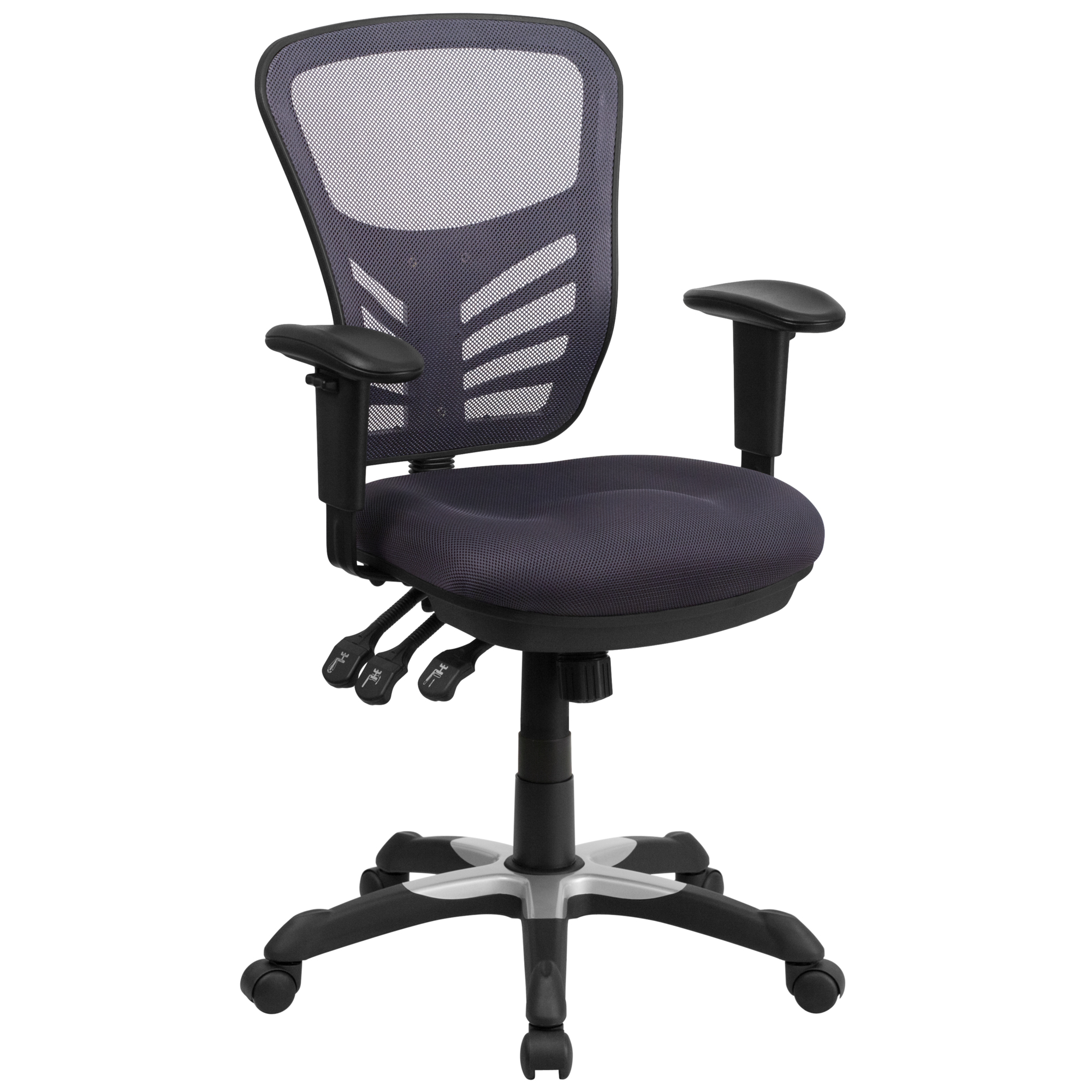 Flash Furniture, Mid-Back Dk Gray Mesh Multifunction Office Chair, Primary Color Gray, Included (qty.) 1, Model HL0001DKGY