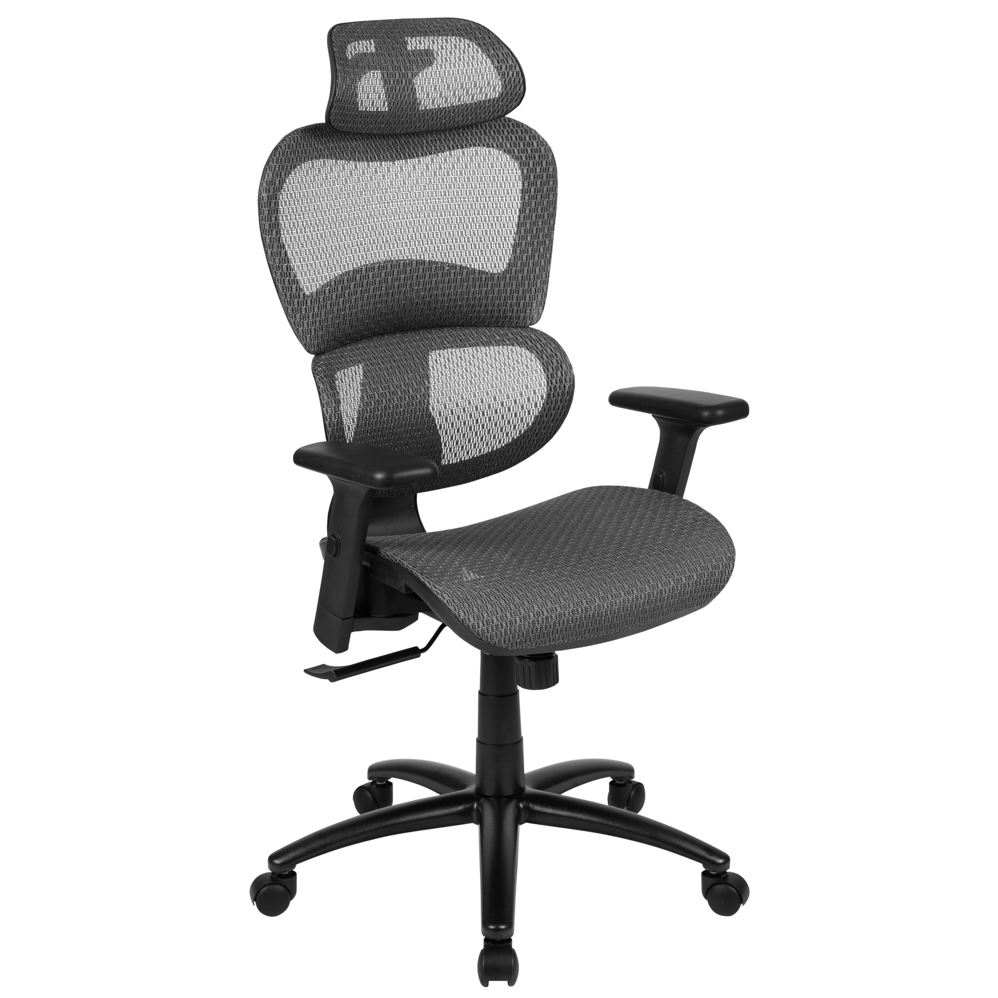 Flash Furniture, Ergonomic Gray Mesh Synchro-Tilt Office Chair, Primary Color Gray, Included (qty.) 1, Model HLC1388F1KGY