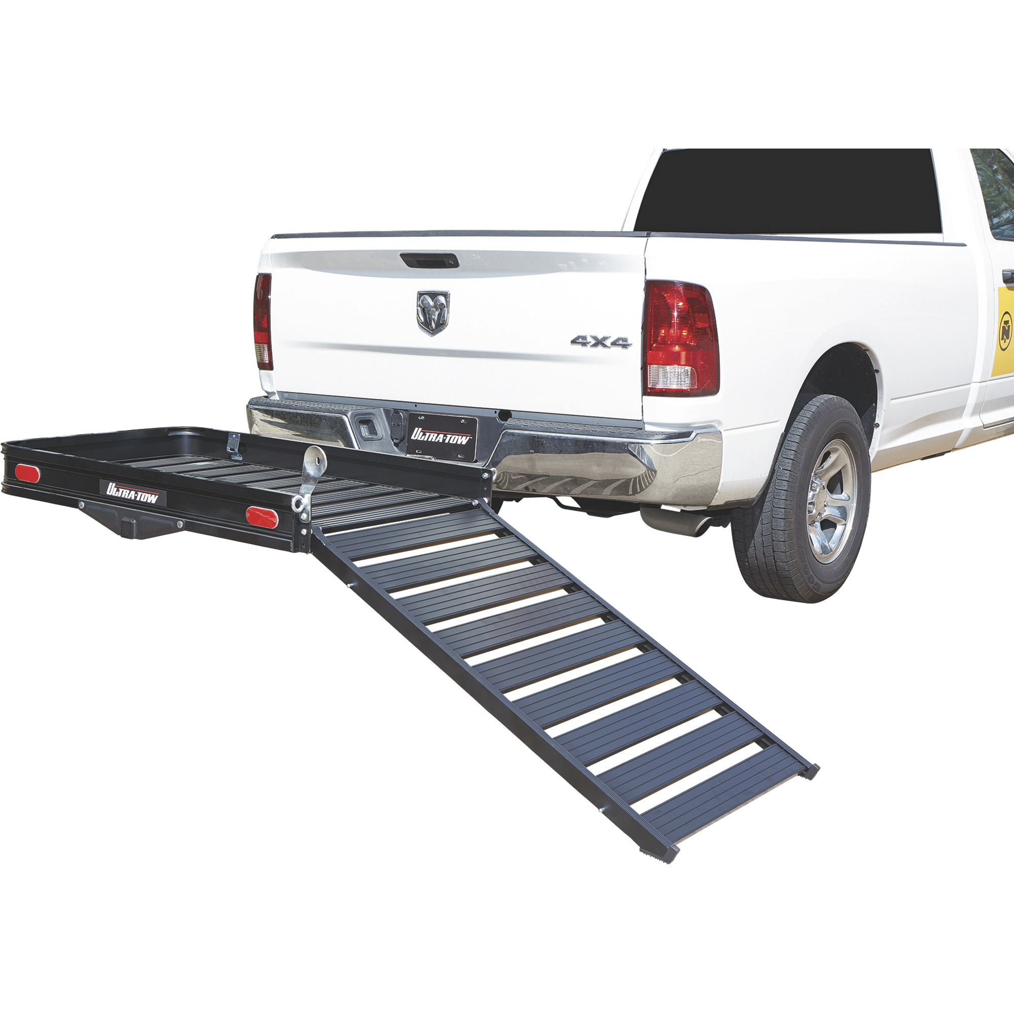 Ultra-Tow Aluminum Hitch Cargo Carrier with Ramp, 500-Lb. Capacity, Black, 60Inch x 30Inch x 4Inch