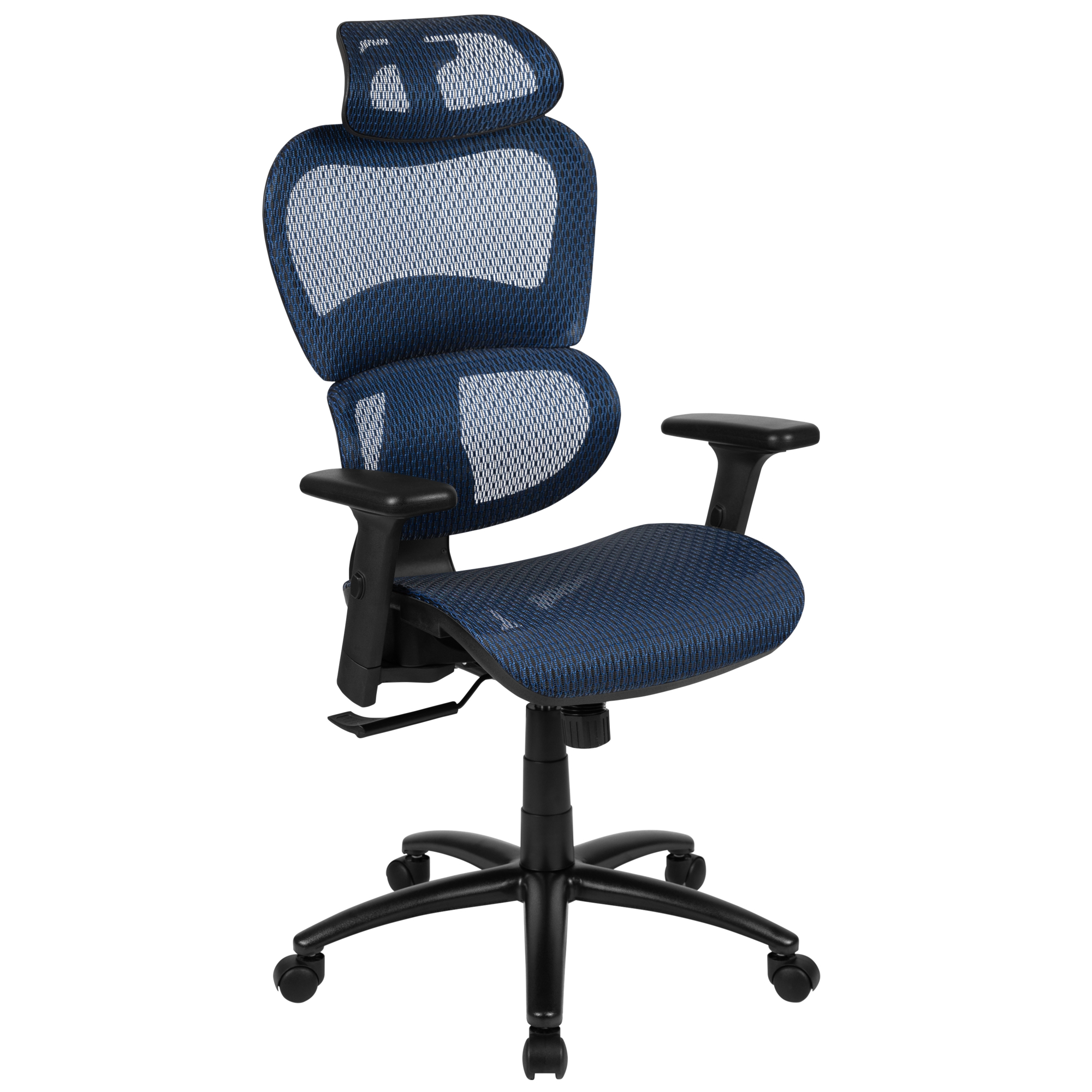 Flash Furniture, Ergonomic Blue Mesh Synchro-Tilt Office Chair, Primary Color Blue, Included (qty.) 1, Model HLC1388F1KBL