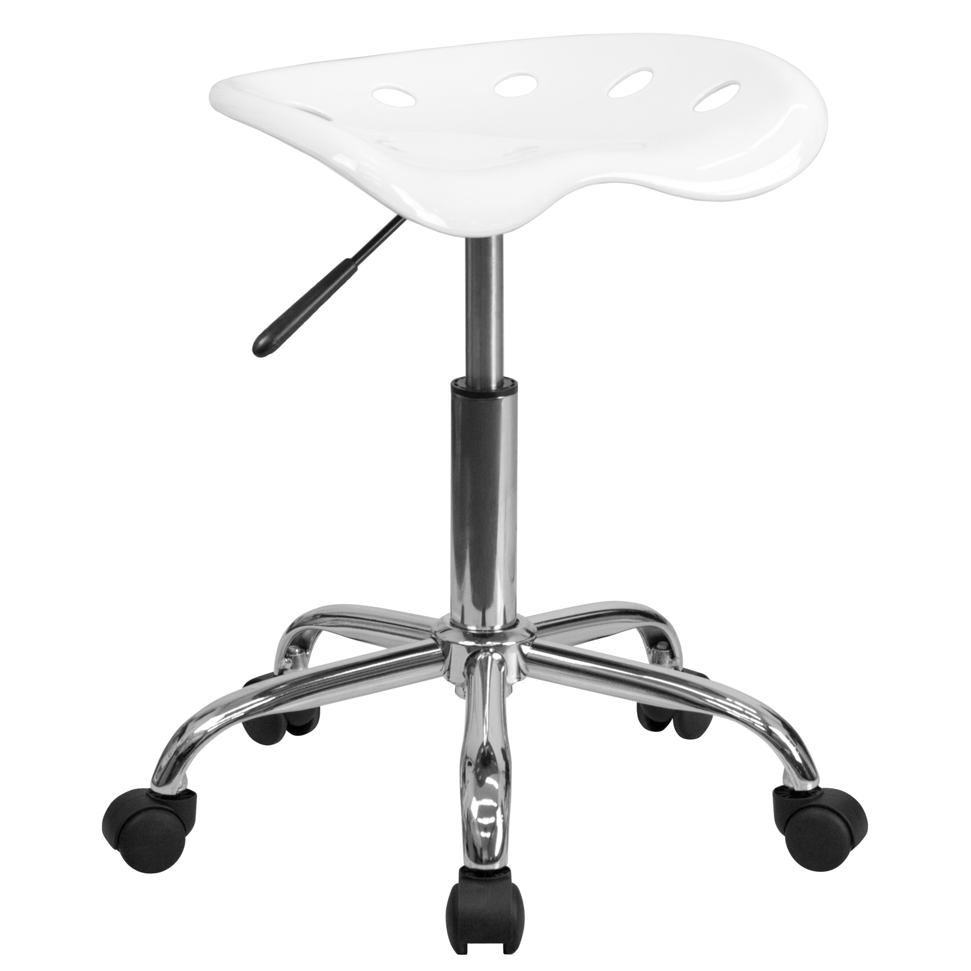 Flash Furniture, Vibrant White Tractor Seat and Chrome Stool, Primary Color White, Included (qty.) 1, Model LF214AWHITE