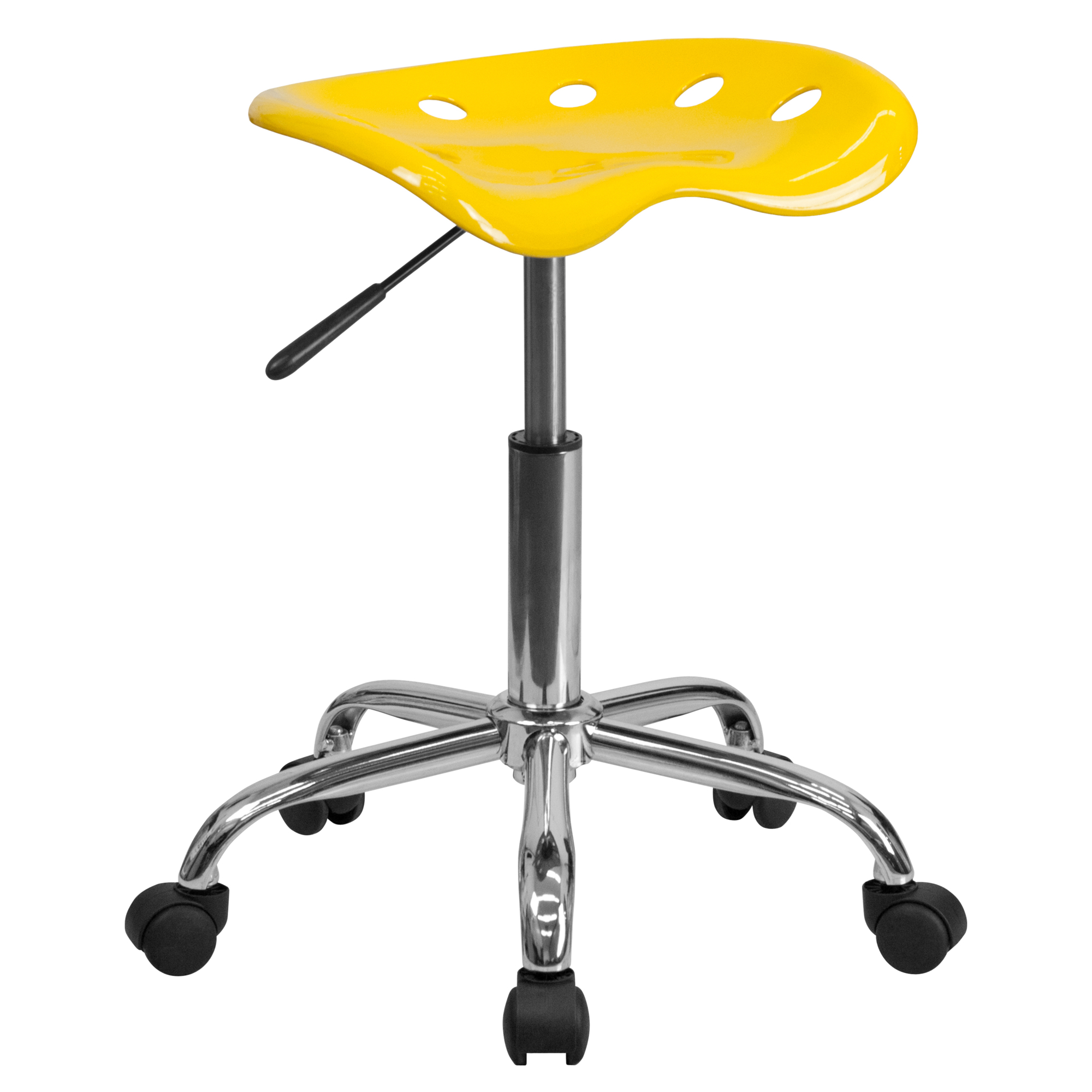 Flash Furniture, Vibrant Yellow Tractor Seat and Chrome Stool, Primary Color Yellow, Included (qty.) 1, Model LF214AYELLOW