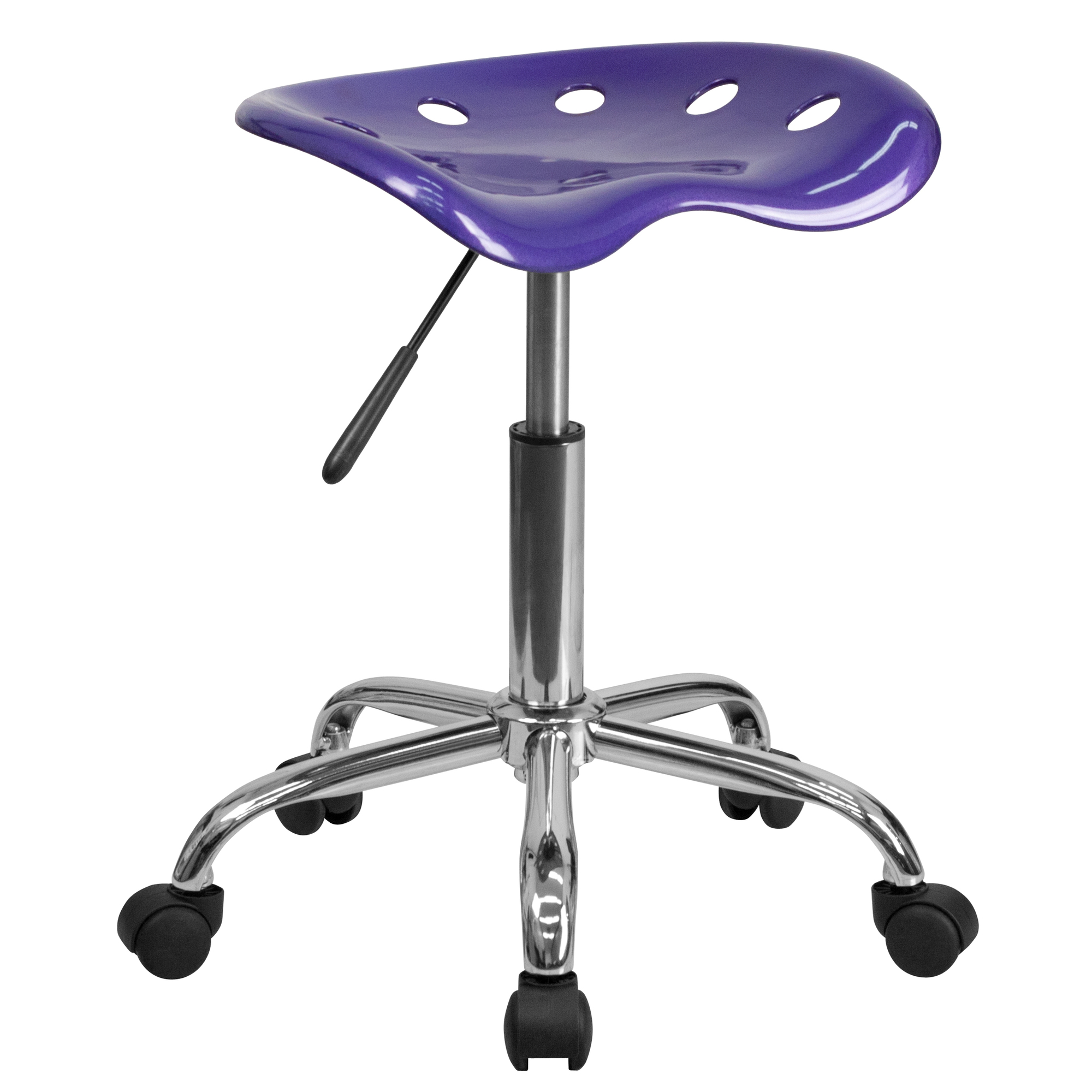 Vibrant Violet Tractor Seat and Chrome Stool, Primary Color Purple, Included (qty.) 1, Model - Flash Furniture LF214AVIOLET