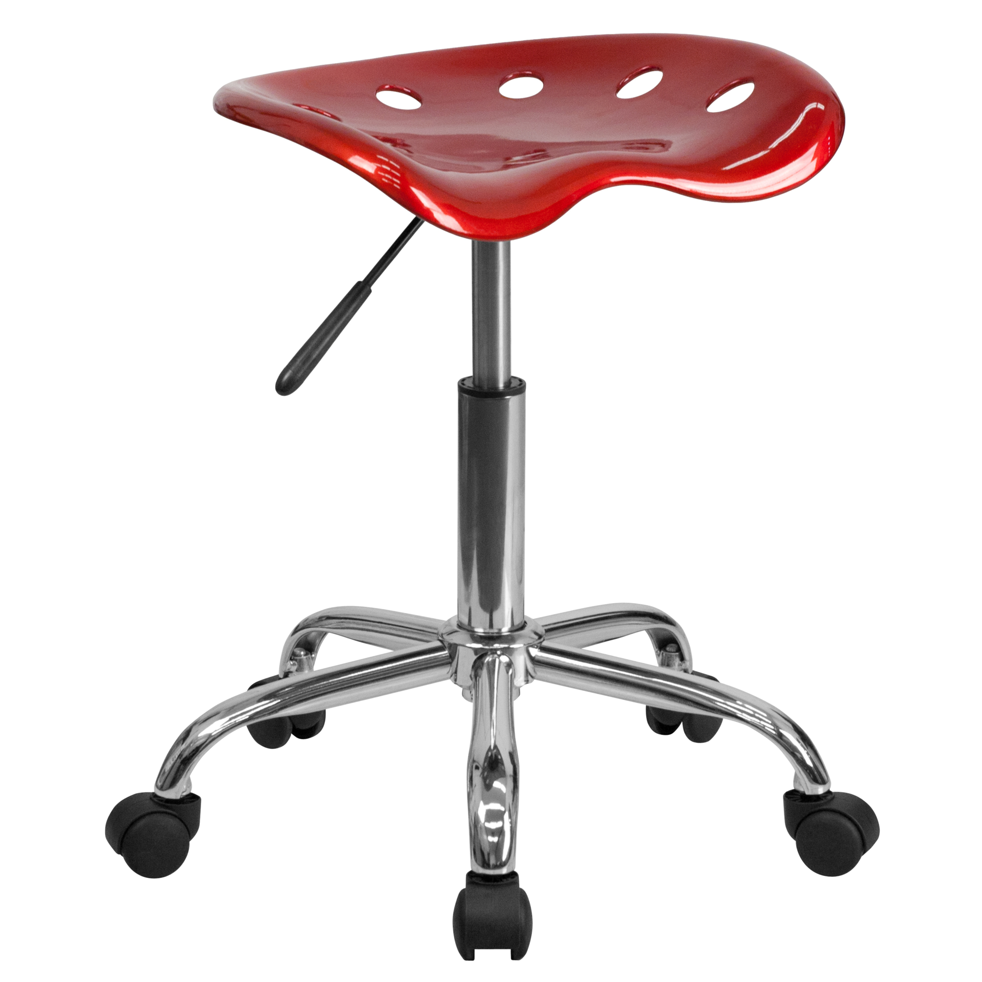 Flash Furniture, Vibrant Wine Red Tractor Seat and Chrome Stool, Primary Color Red, Included (qty.) 1, Model LF214AWNRED