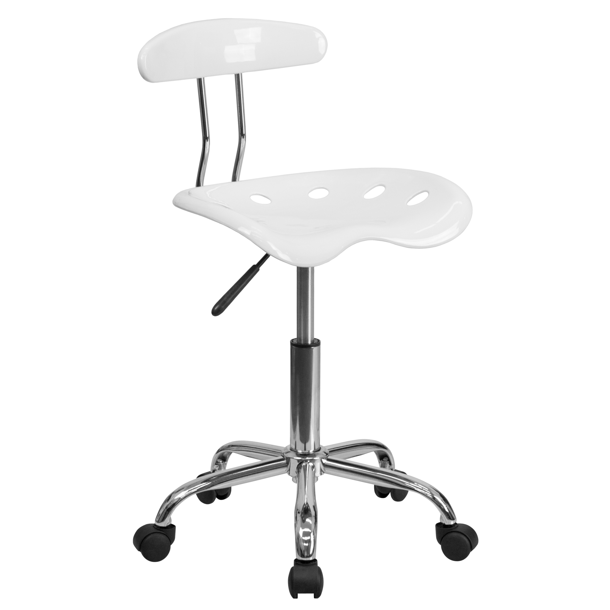 Flash Furniture, Vibrant White and Chrome Swivel Task Chair, Primary Color White, Included (qty.) 1, Model LF214WHITE