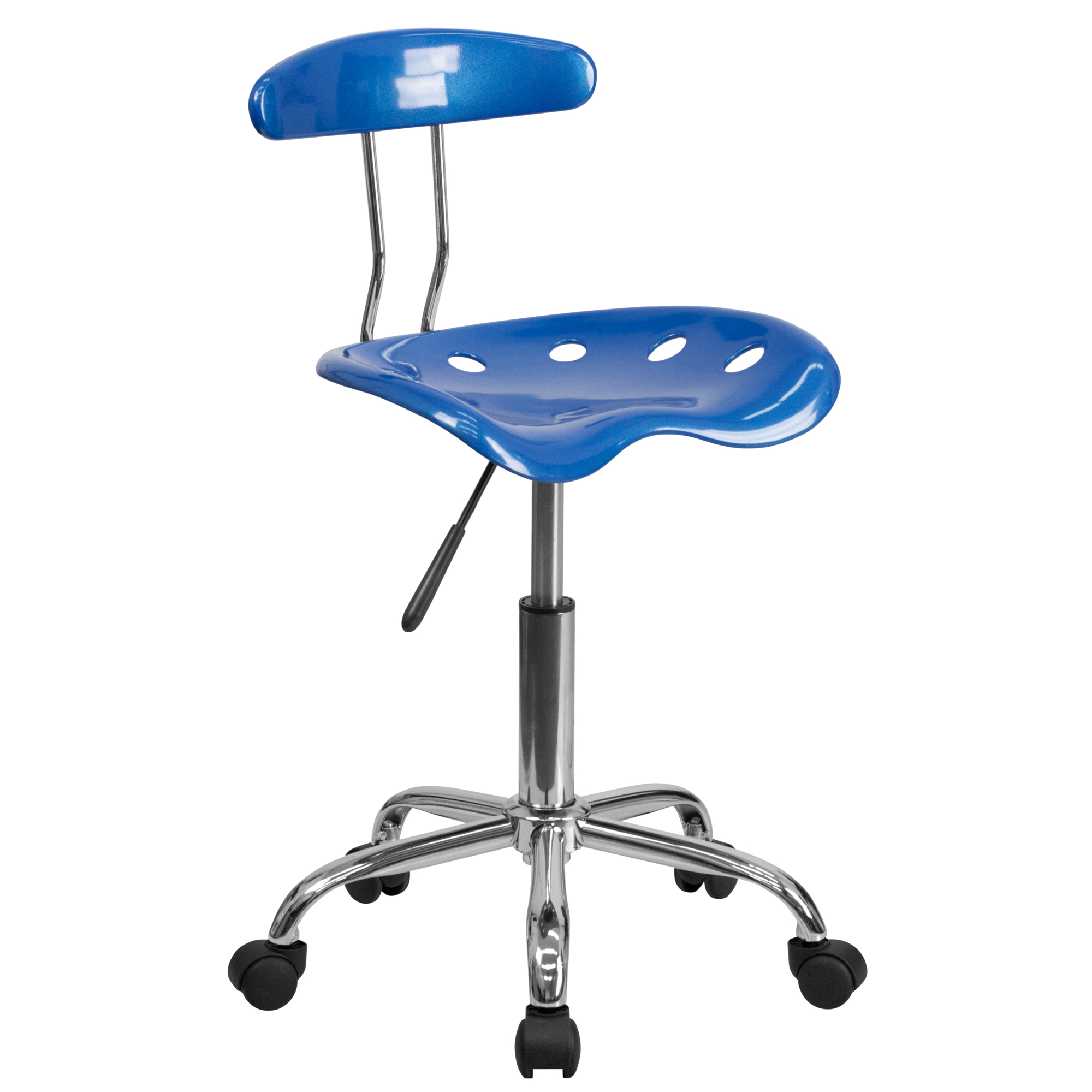 Flash Furniture, Vibrant Bright Blue Chrome Chair-Tractor Seat, Primary Color Blue, Included (qty.) 1, Model LF214BRIBLU