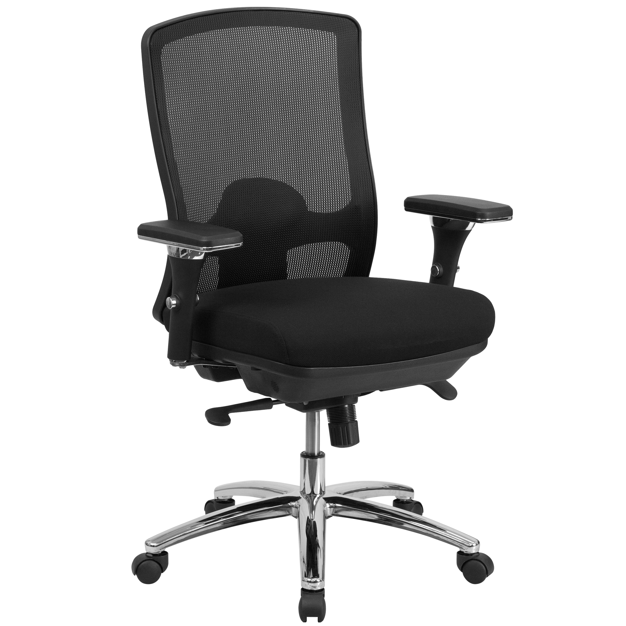 24/7 350 lb. Rated Black Mesh Multifunction Chair, Primary Color Black, Included (qty.) 1, Model - Flash Furniture LQ2BK