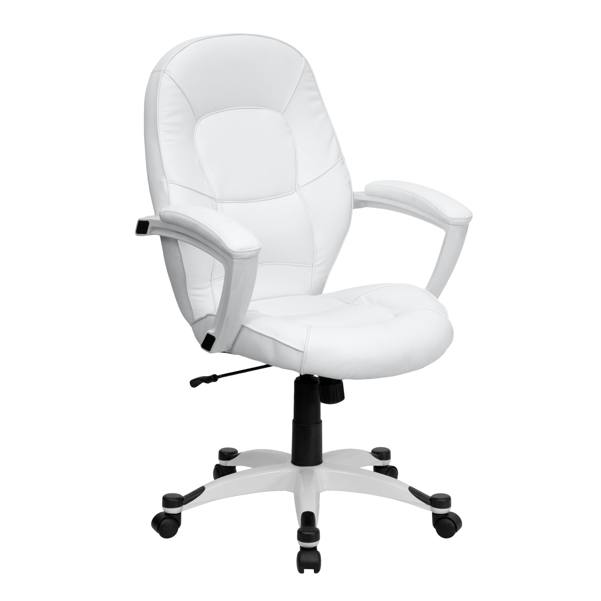 Flash Furniture, Mid-Back White LeatherSoft Tapered Back Chair, Primary Color White, Included (qty.) 1, Model QD5058MWHT