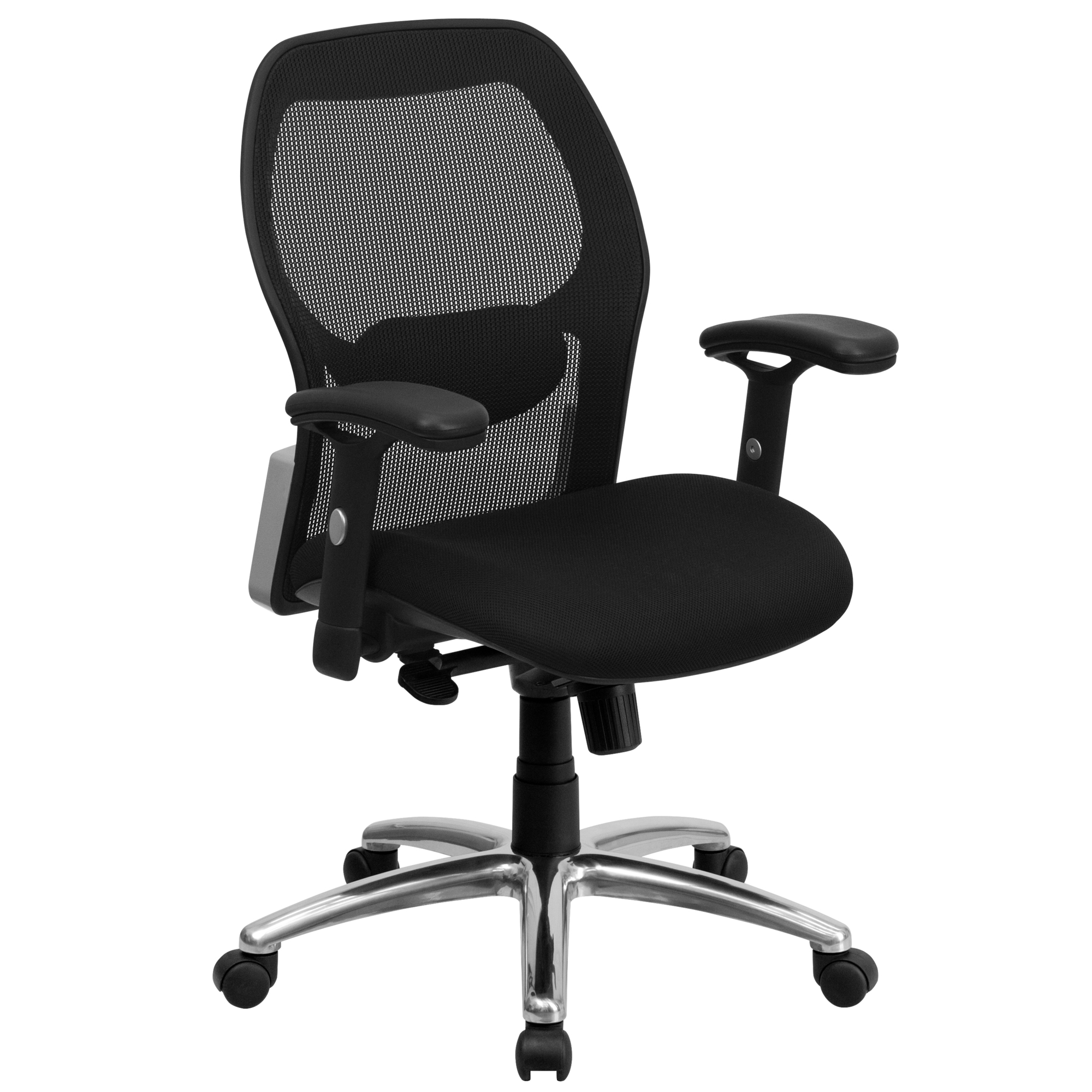 Flash Furniture, Mid-Back Black Super Mesh Chair-Knee Tilt Control, Primary Color Black, Included (qty.) 1, Model LFW42