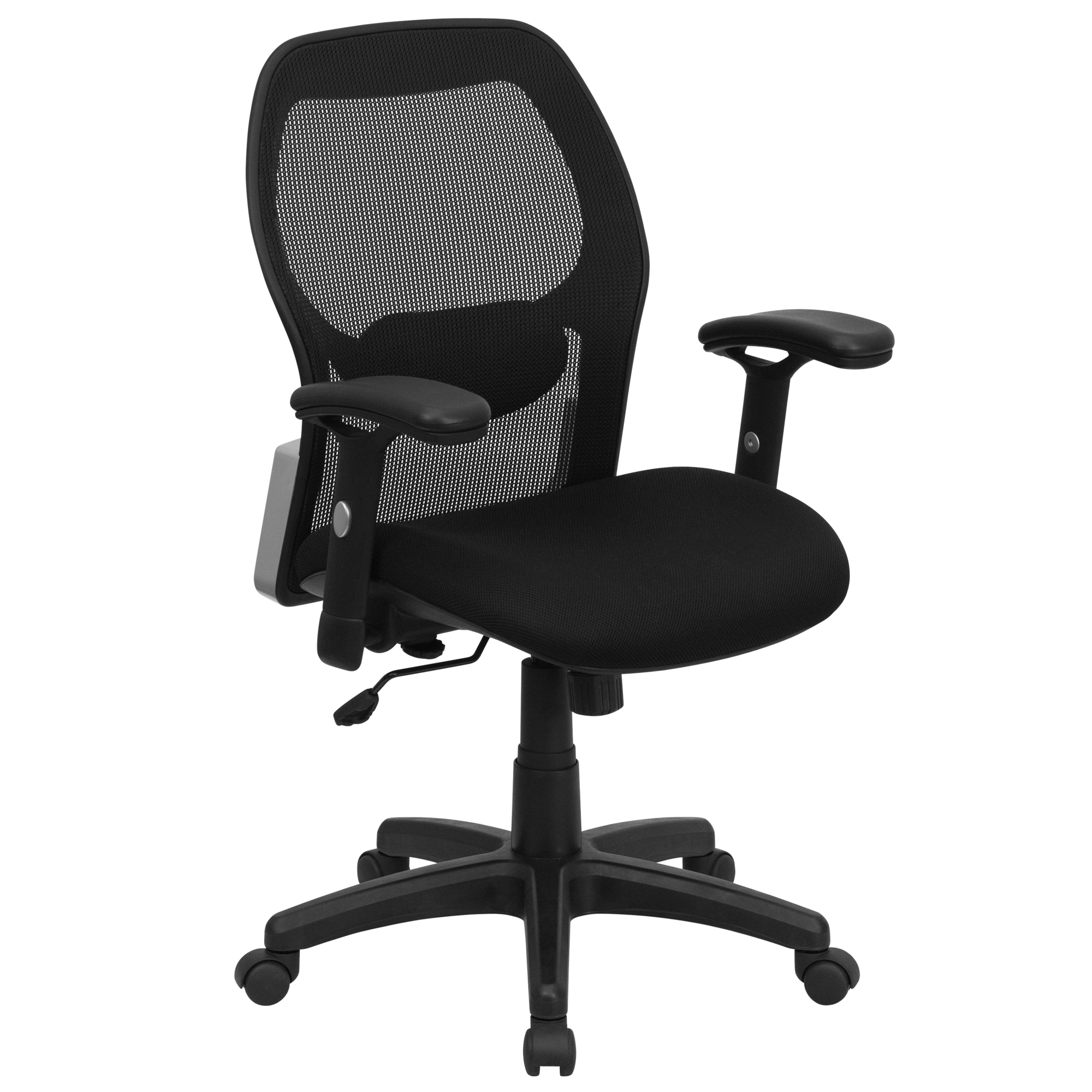 Flash Furniture, Mid-Back Black Super Mesh Executive Office Chair, Primary Color Black, Included (qty.) 1, Model LFW42BMBK