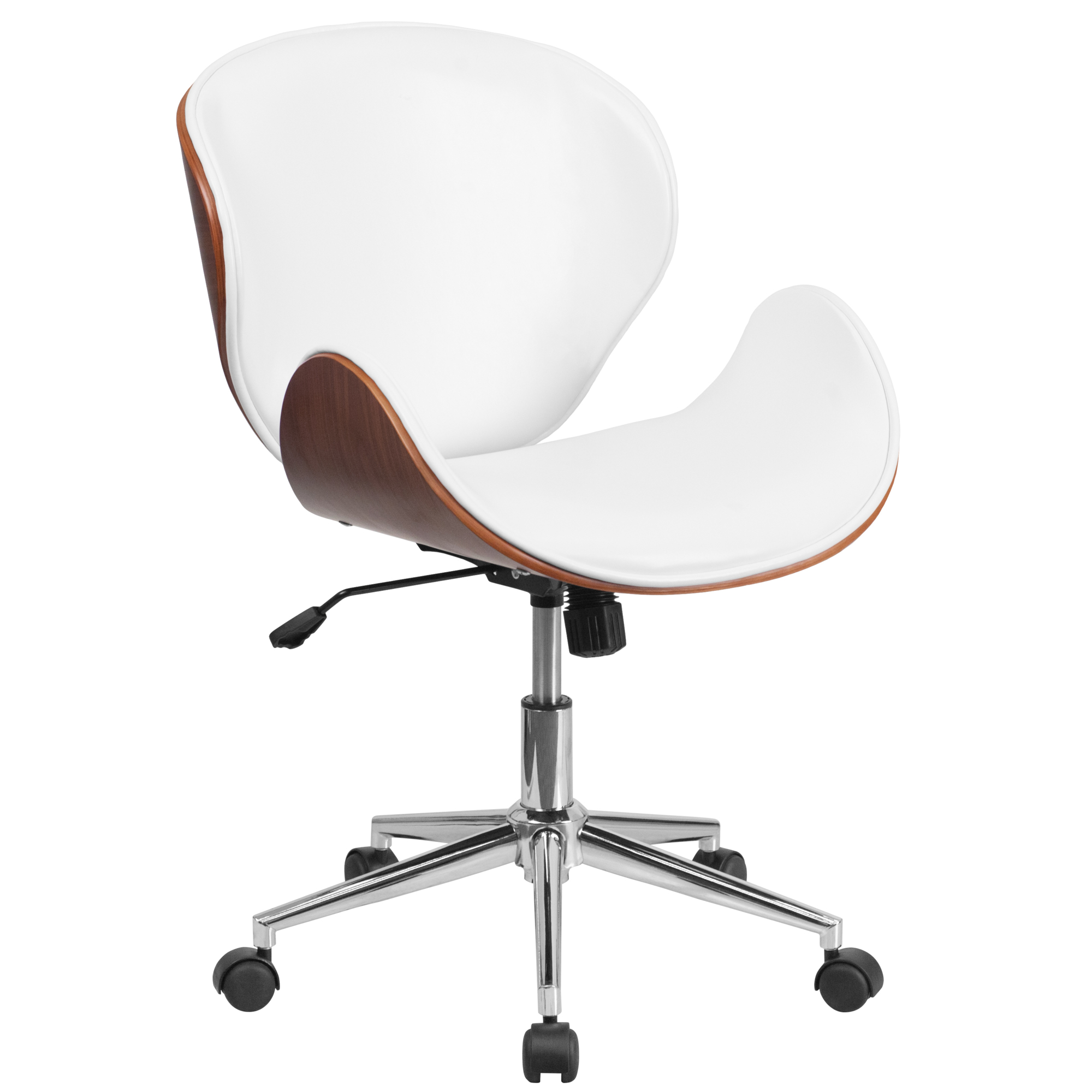 Flash Furniture, Walnut Mid-Back White LeatherSoft Conference Chair, Primary Color White, Included (qty.) 1, Model SDSDM22405WH