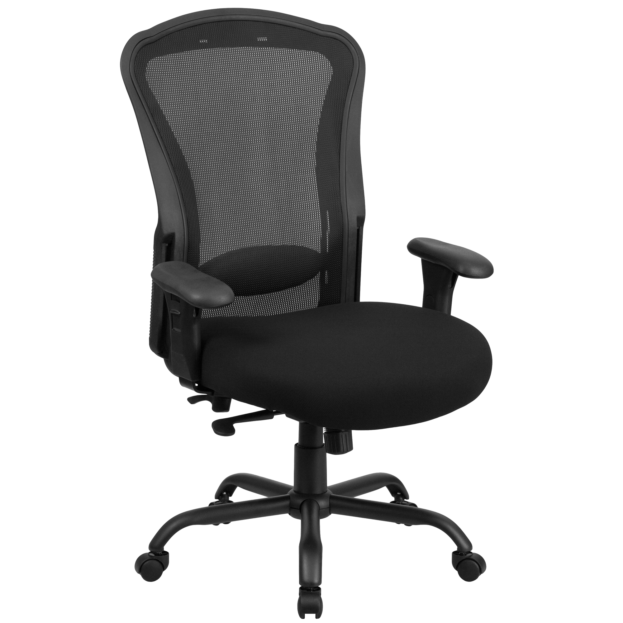 24/7 400 lb. Rated Black Mesh Multifunction Chair, Primary Color Black, Included (qty.) 1, Model - Flash Furniture LQ3BK