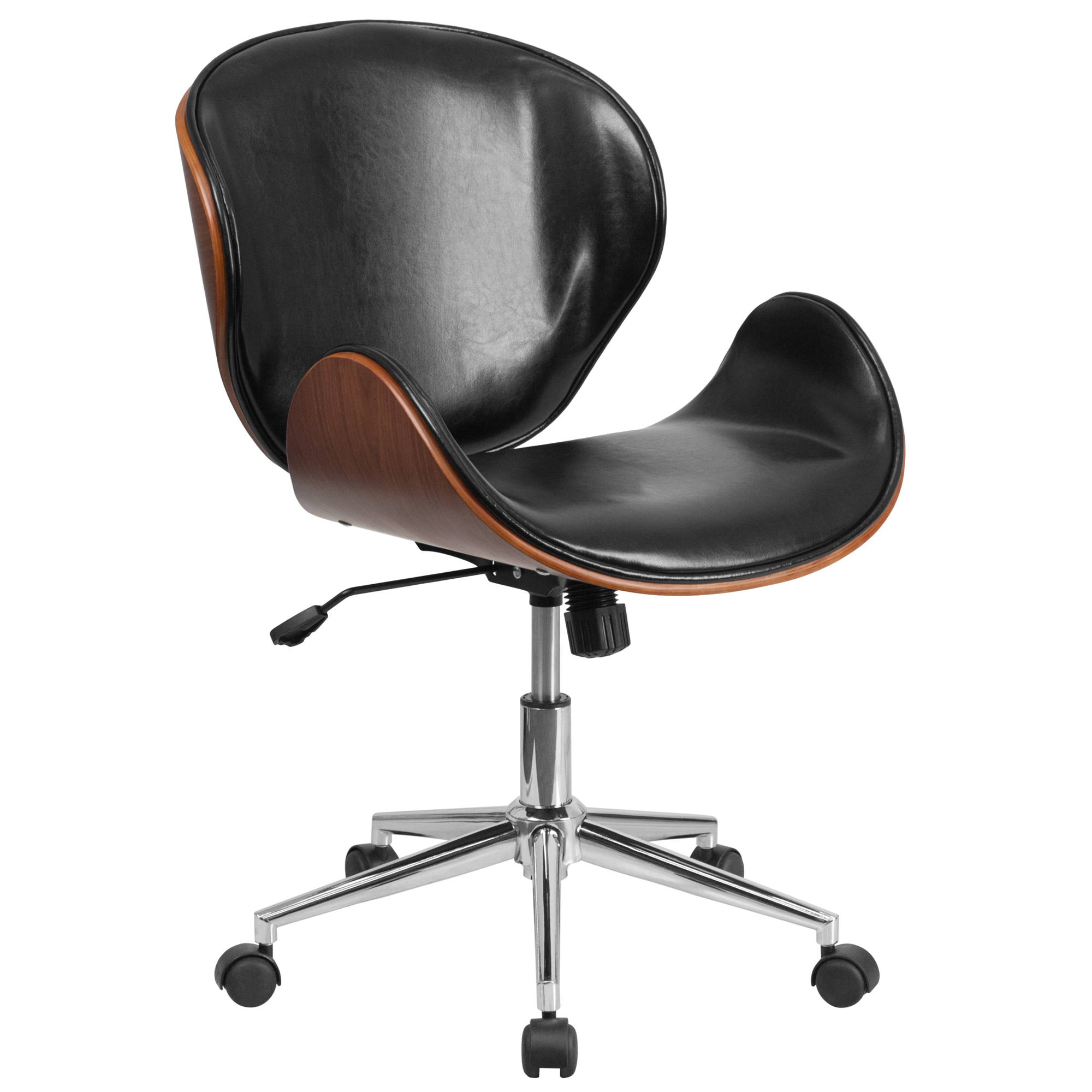 Flash Furniture, Walnut Mid-Back Black LeatherSoft Conference Chair, Primary Color Black, Included (qty.) 1, Model SDSDM22405BK