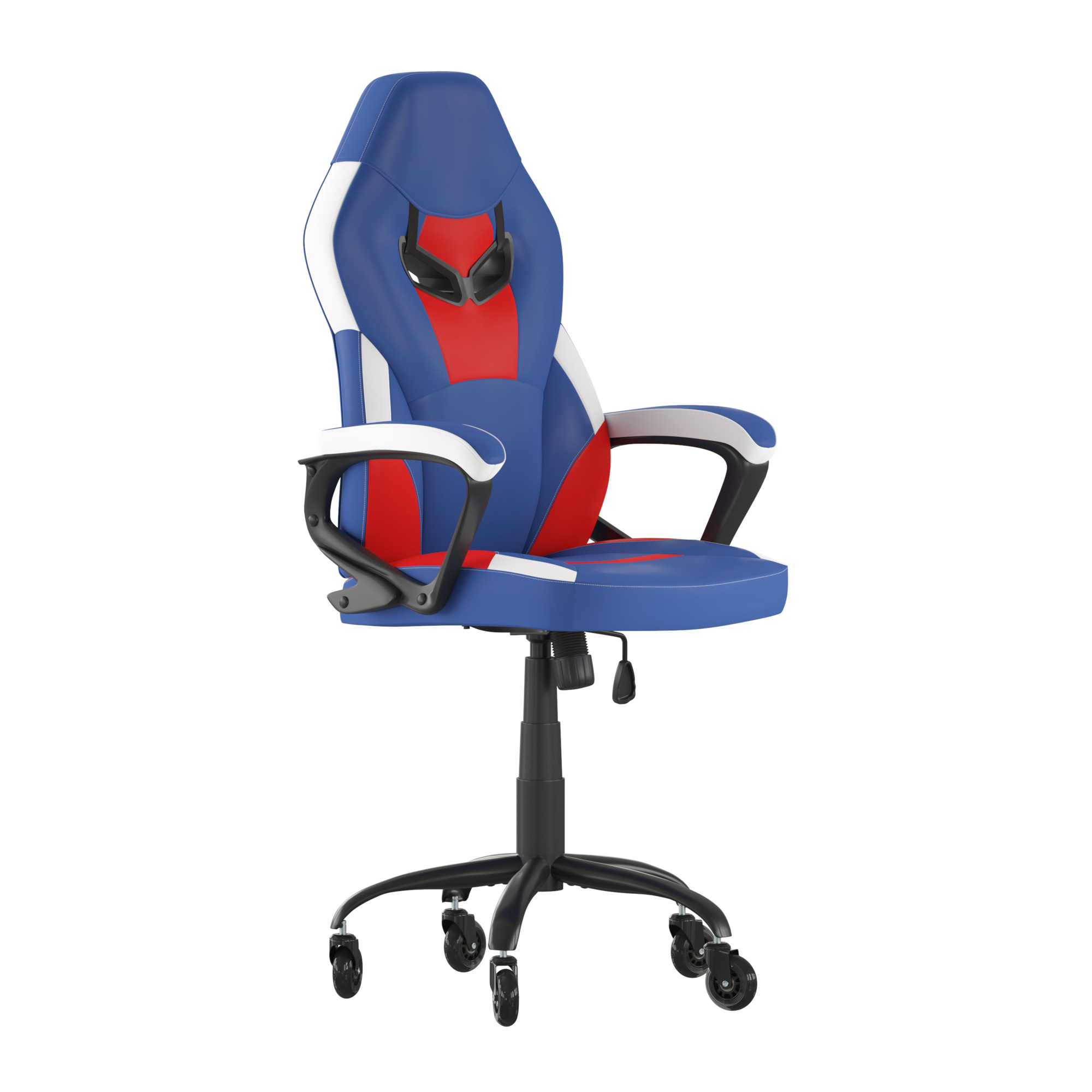 Flash Furniture, Blue Red Gaming Chair with Modern Roller Wheels, Primary Color Blue, Included (qty.) 2, Model ULA075BLRLB