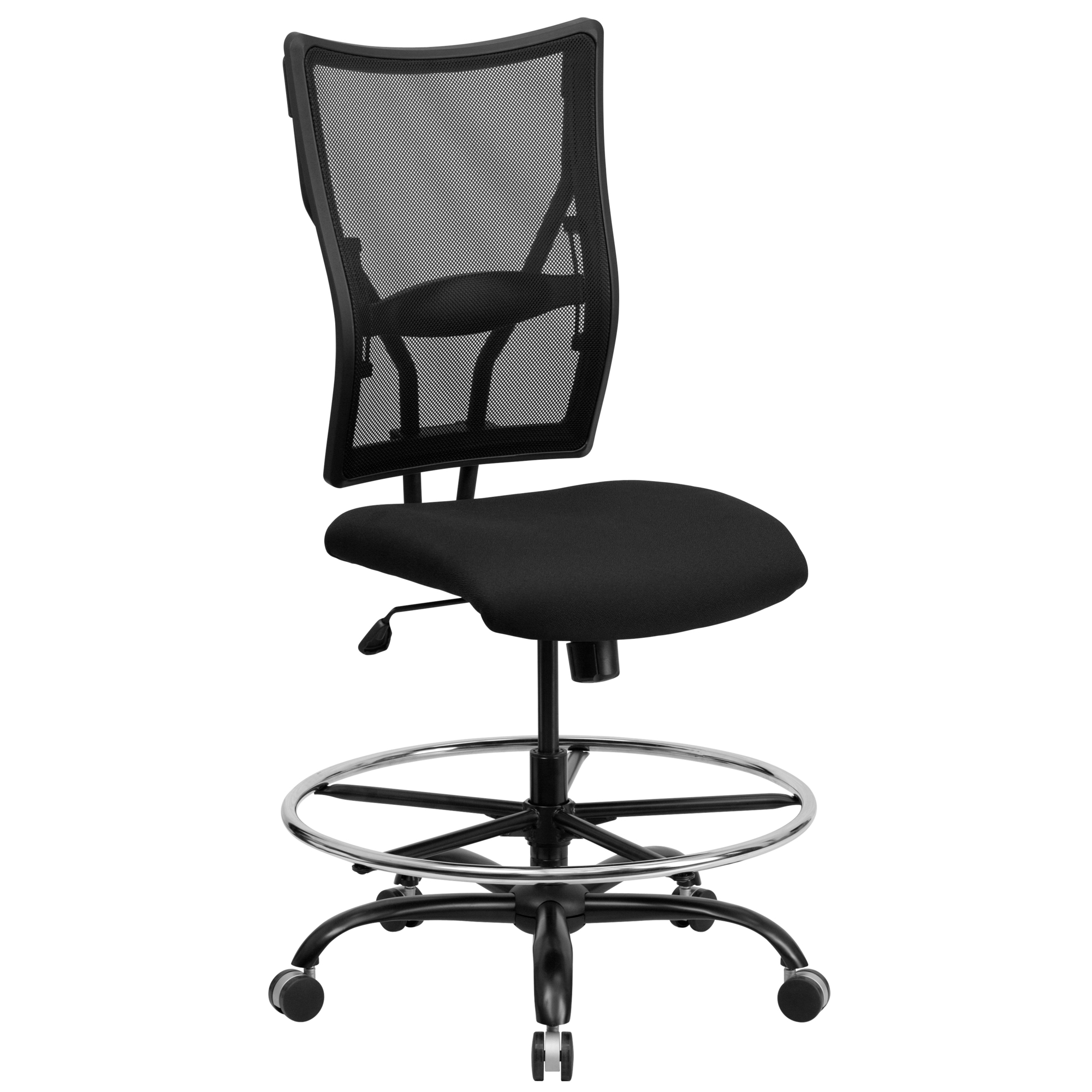 Flash Furniture, Big Tall 400 lb. Rated Black Mesh Drafting Chair, Primary Color Black, Included (qty.) 1, Model WL5029SYGD