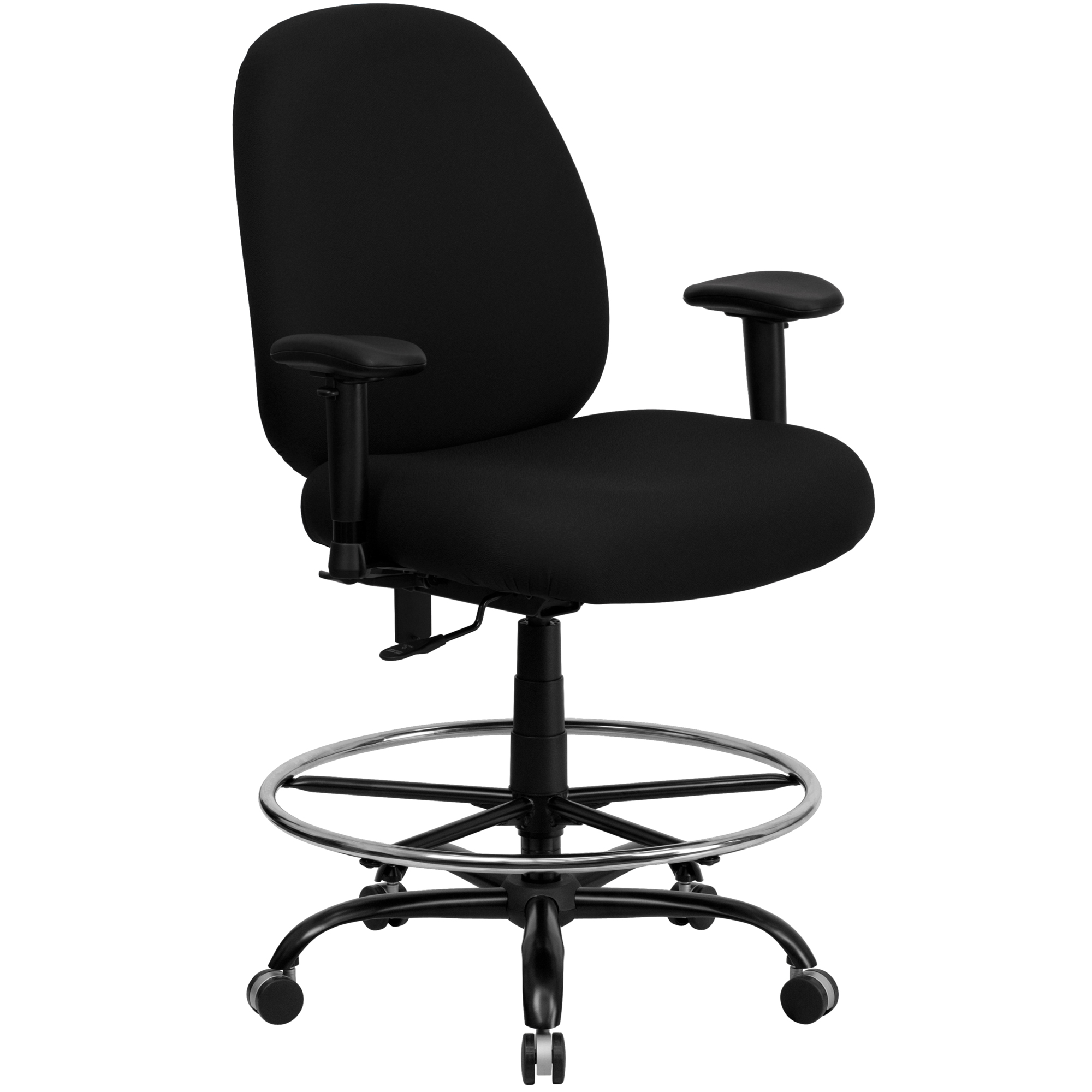 Flash Furniture, Big Tall 400 lb. Rated Black Fabric Chair, Primary Color Black, Included (qty.) 1, Model WL715MGBKAD