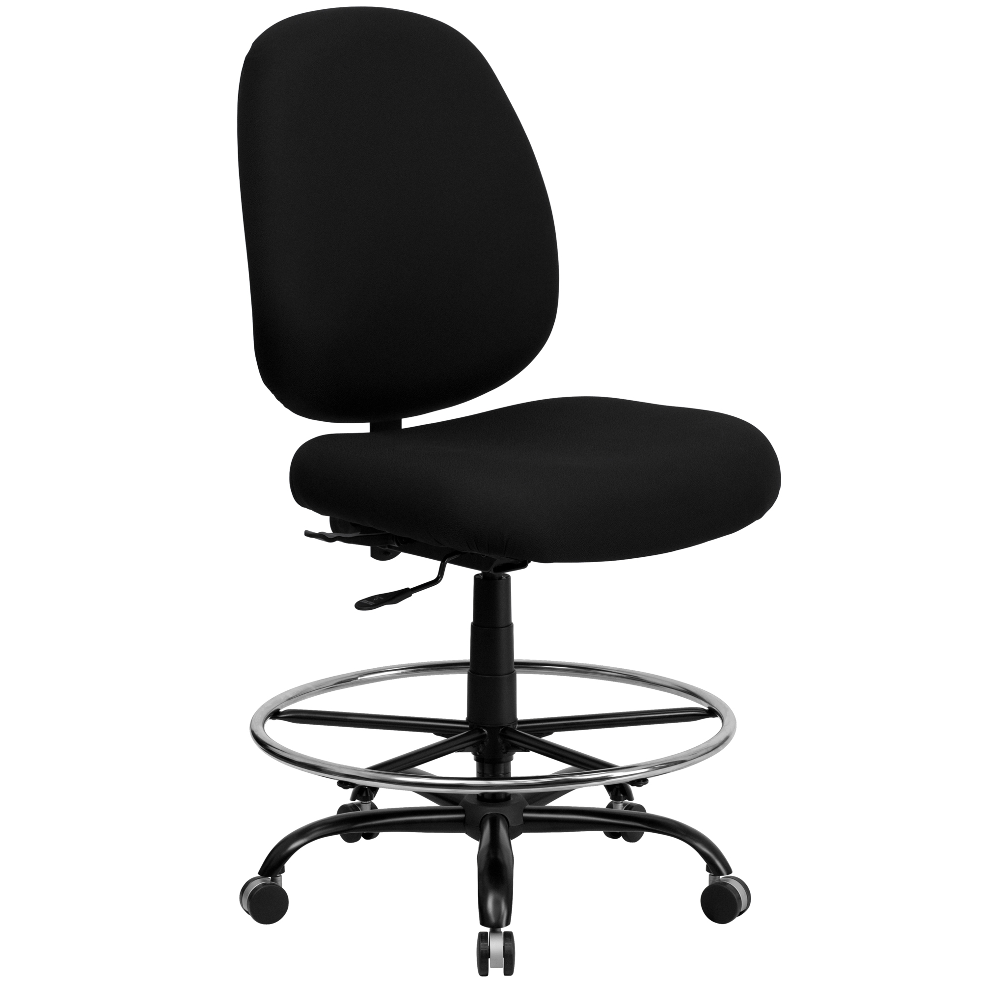 Flash Furniture, 400lb. Rated High Back Black Fabric Drafting Chair, Primary Color Black, Included (qty.) 1, Model WL715MGBKD