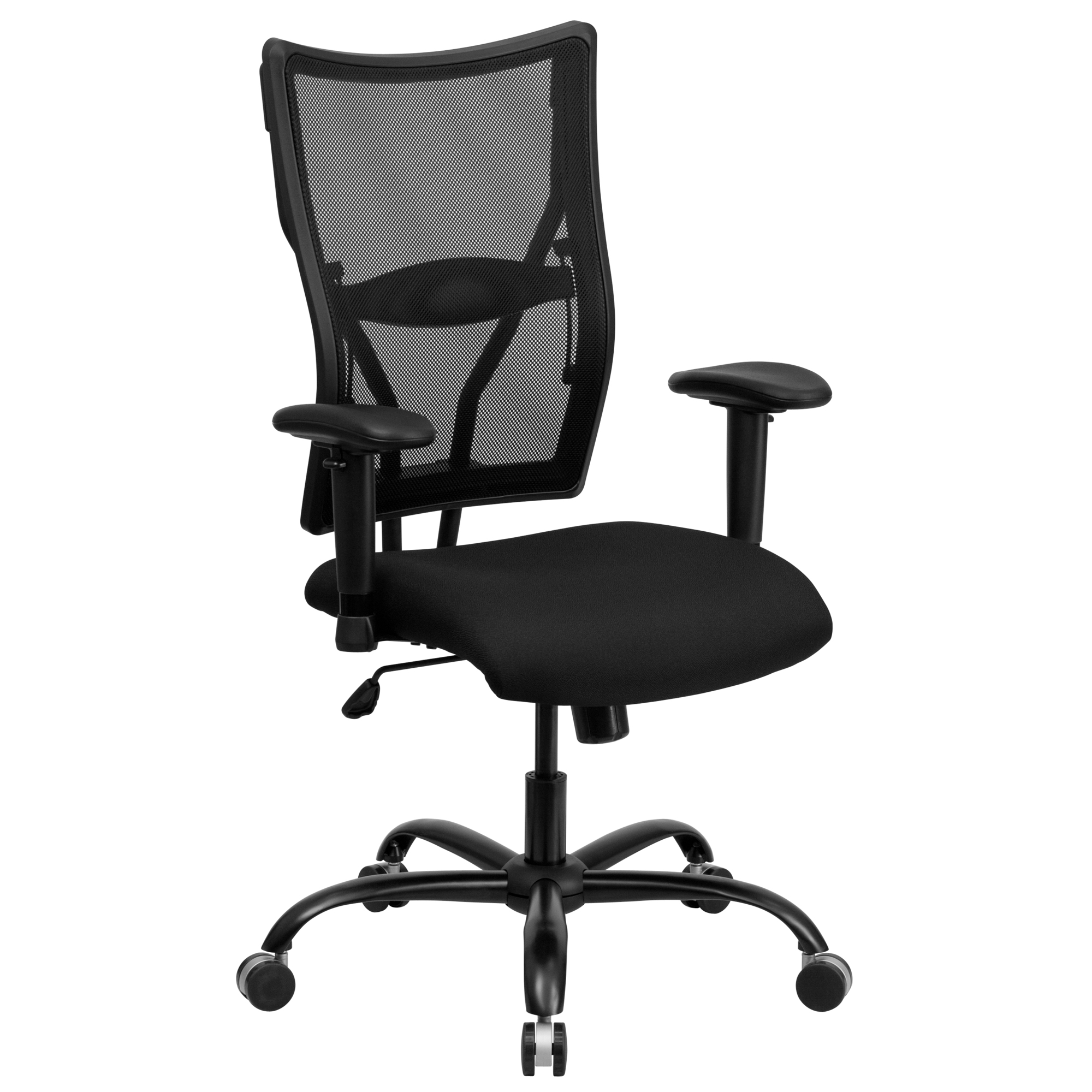 Flash Furniture, Big Tall 400 lb. Rated Black Mesh Chair w/ Arms, Primary Color Black, Included (qty.) 1, Model WL5029SYGA