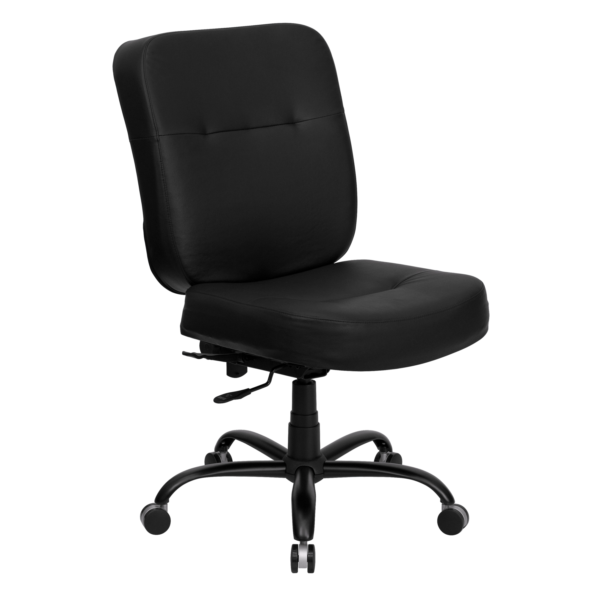 Flash Furniture, 400 lb. Rated High Back Black LeatherSoft Chair, Primary Color Black, Included (qty.) 1, Model WL735SYGBKLEA