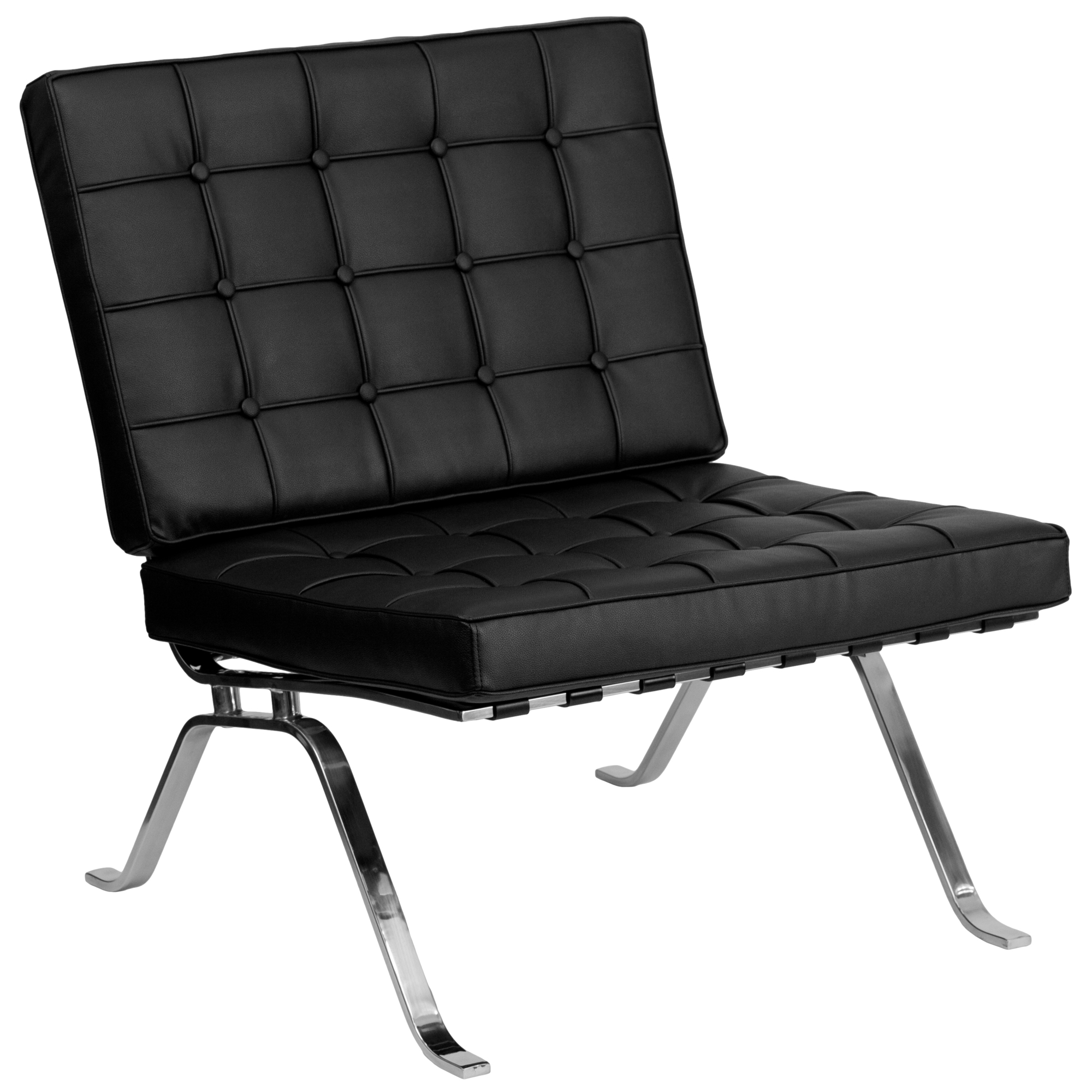 Flash Furniture, Black LeatherSoft Lounge Chair with Curved Legs, Primary Color Black, Included (qty.) 1, Model ZBFLC801CHBK