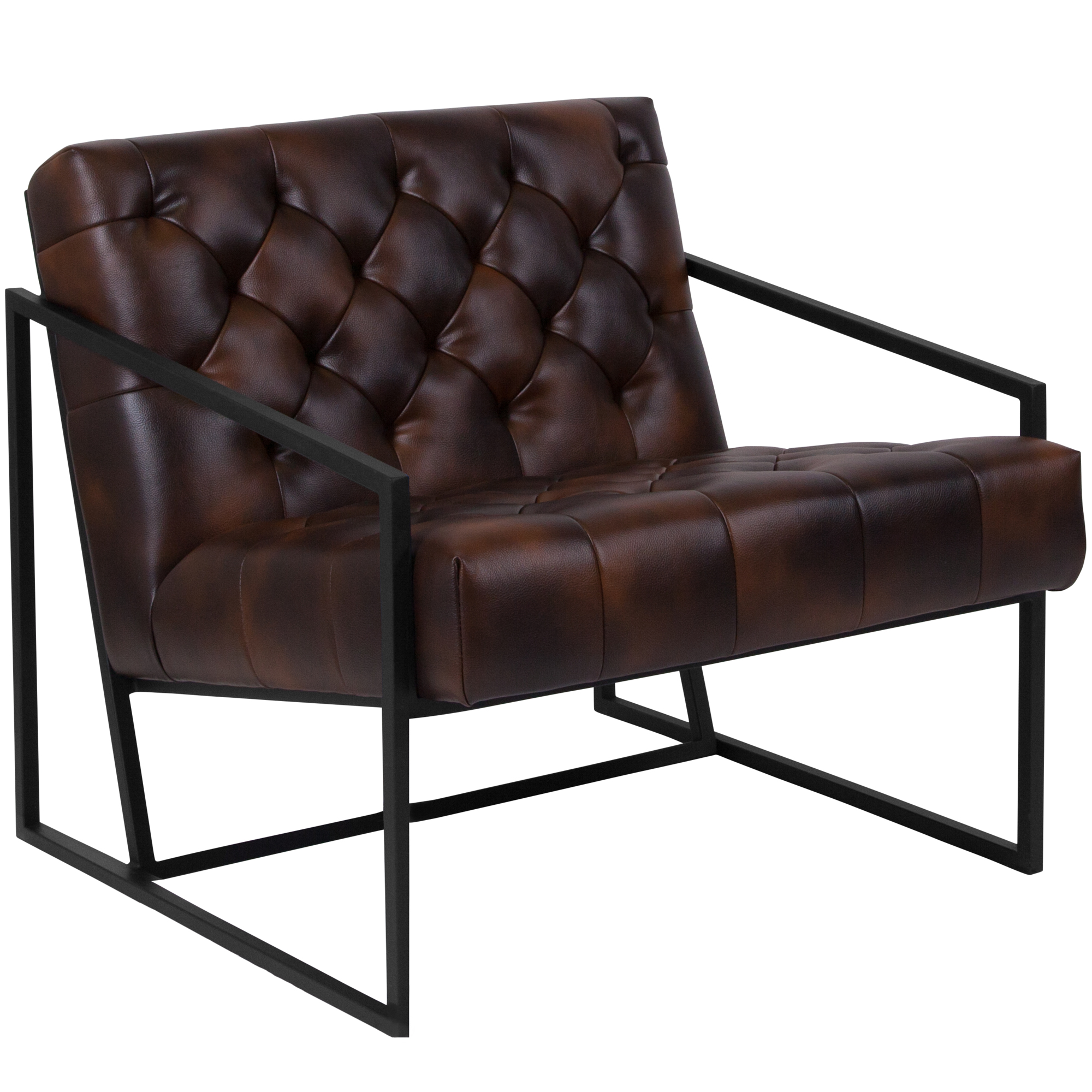 Flash Furniture, Bomber Jacket LeatherSoft Tufted Lounge Chair, Primary Color Brown, Included (qty.) 1, Model ZB8522BJ