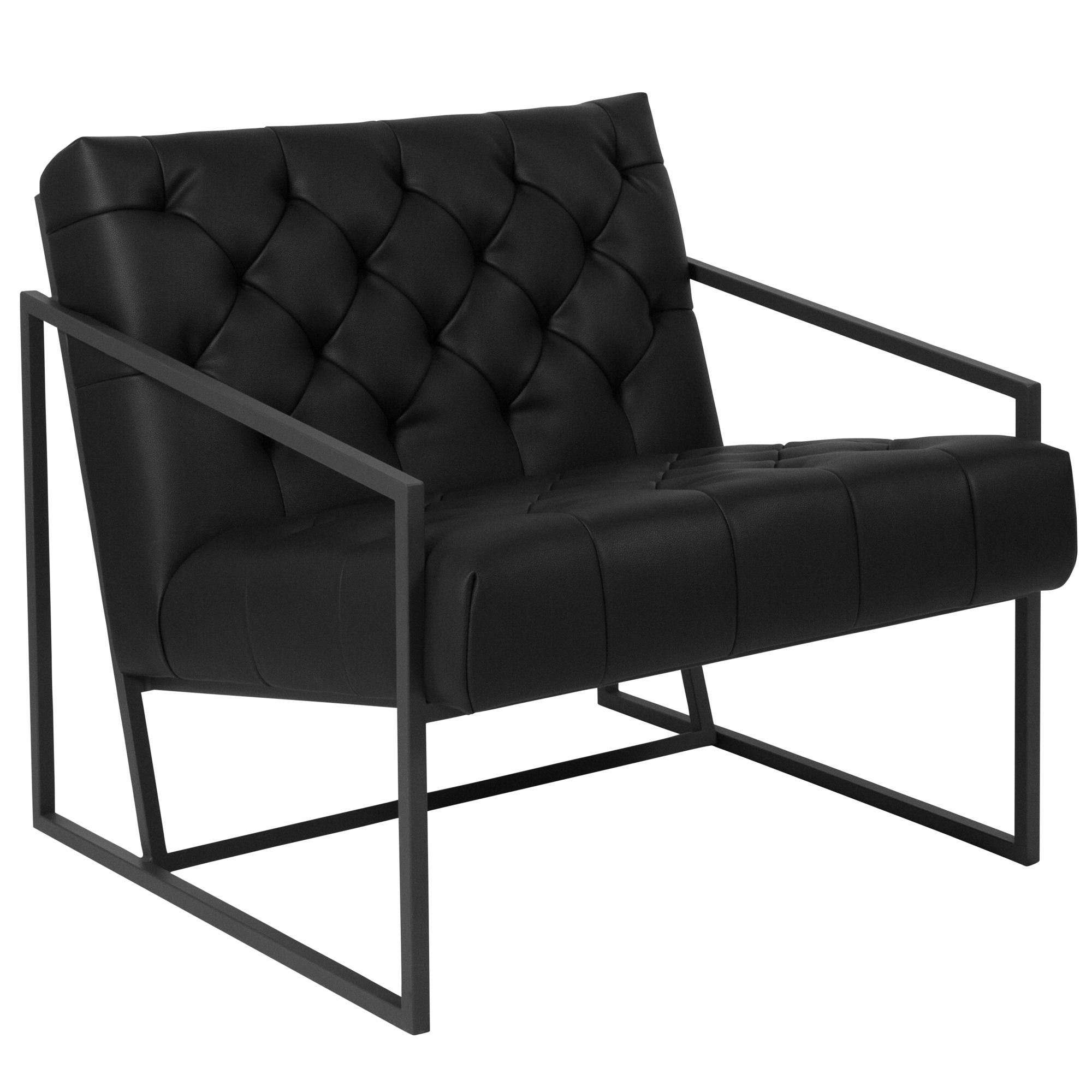 Flash Furniture, Black LeatherSoft Tufted Lounge Chair, Primary Color Black, Included (qty.) 1, Model ZB8522BK