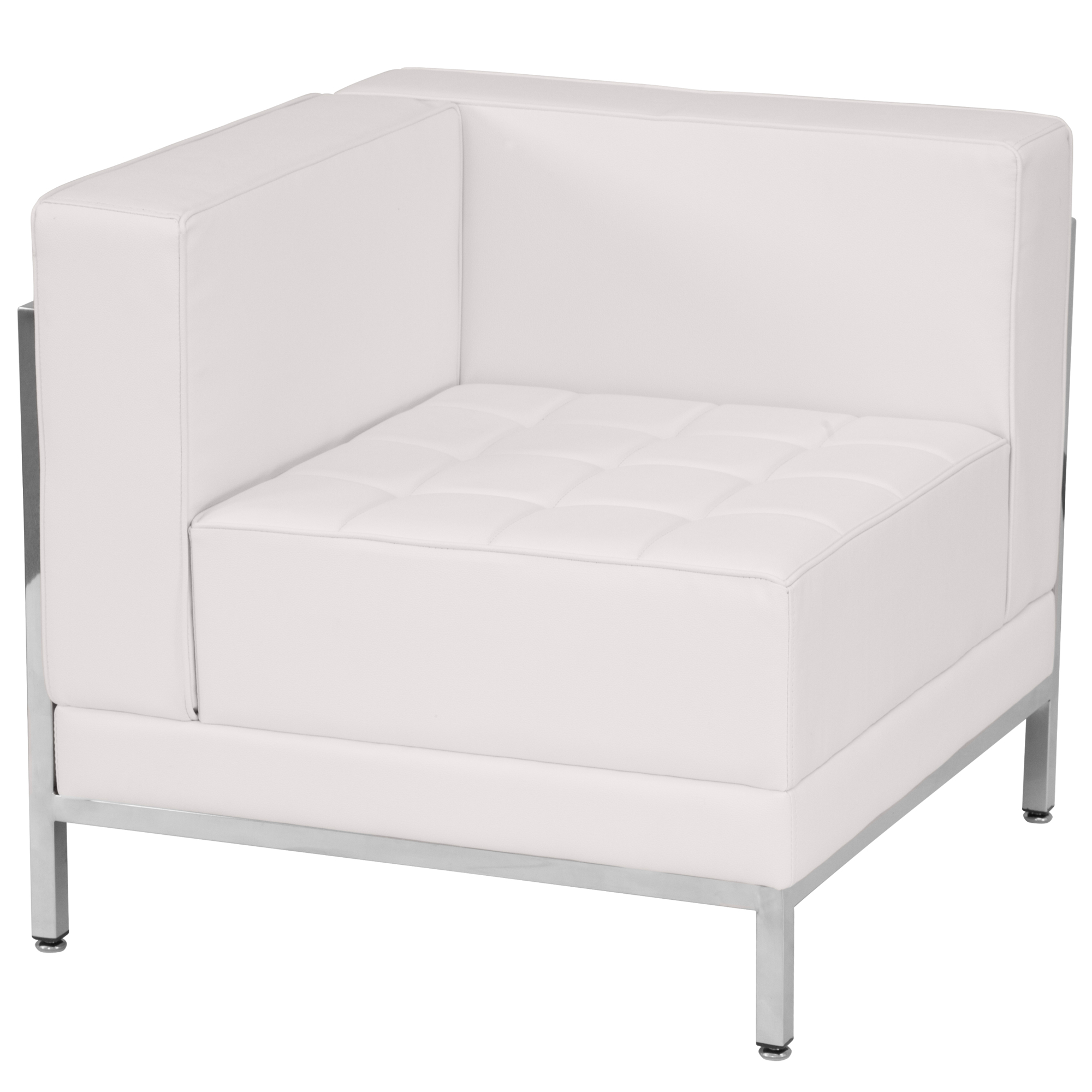 Flash Furniture, White LeatherSoft Modular Left Corner Chair, Primary Color White, Included (qty.) 1, Model ZBIMAGLFTCNRWH