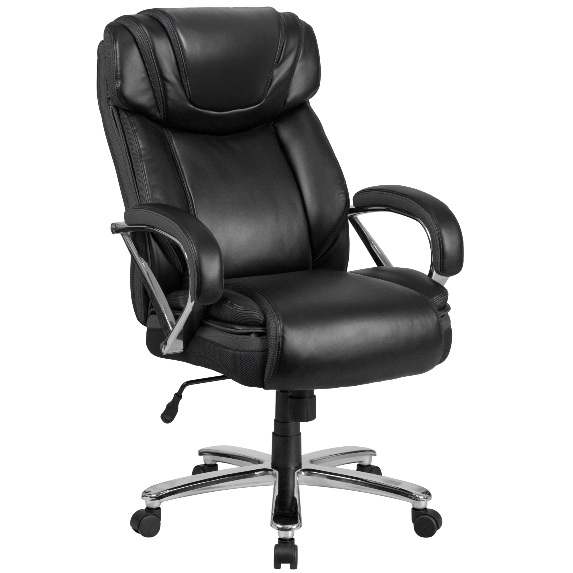 Flash Furniture, 500 lb. Rated Black LeatherSoft Extra Wide Chair, Primary Color Black, Included (qty.) 1, Model GO2092M1BK