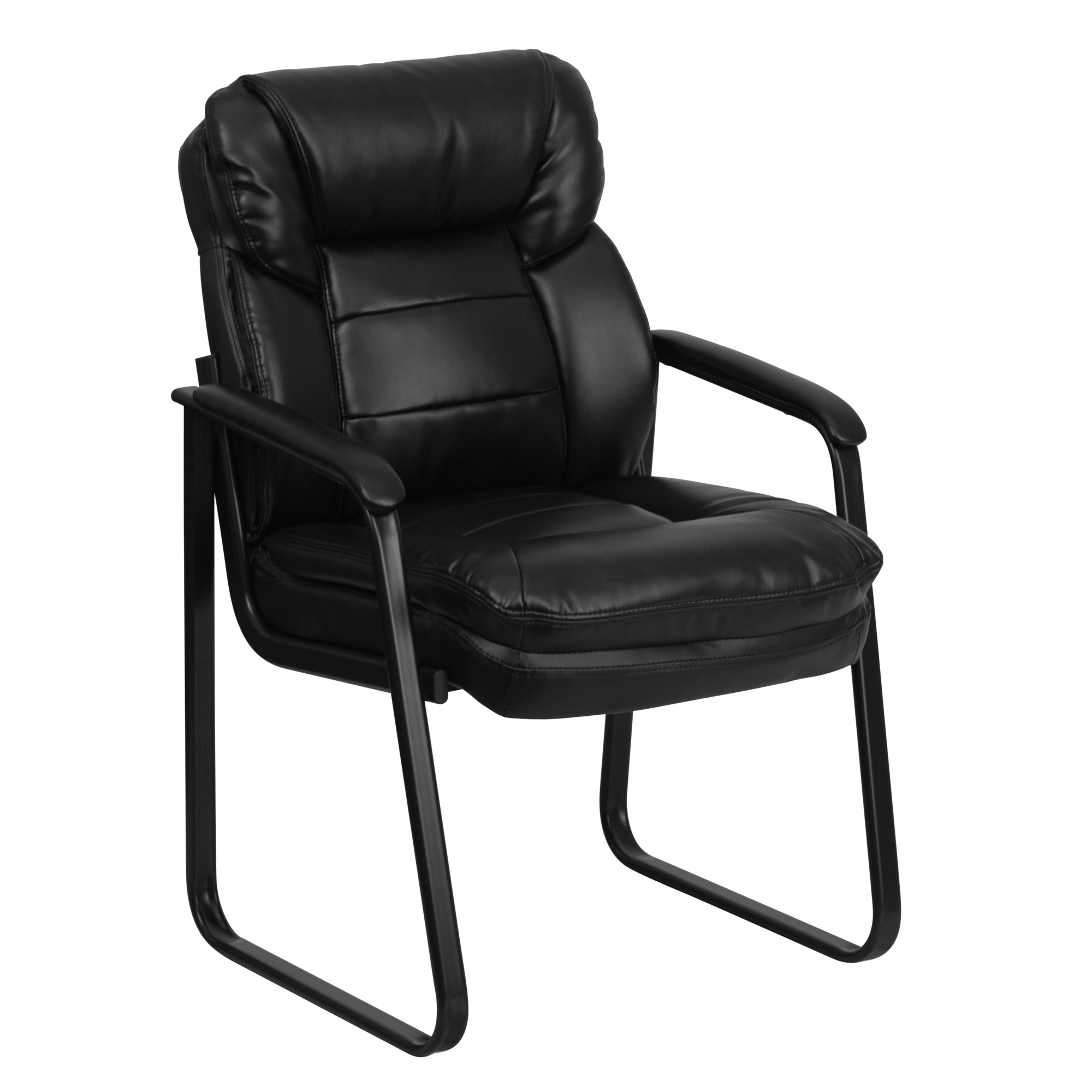 Flash Furniture, Black LeatherSoft Chair with Lumbar Support, Primary Color Black, Included (qty.) 1, Model GO1156BKLEA