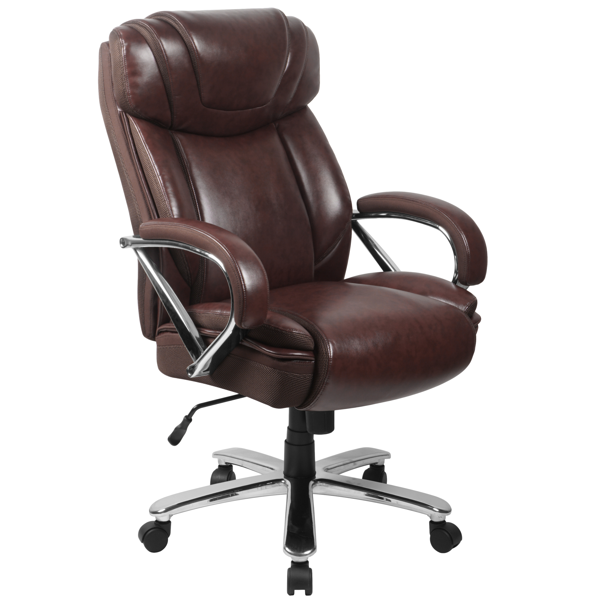 Flash Furniture, 500 lb. Rated Brown LeatherSoft Extra Wide Chair, Primary Color Brown, Included (qty.) 1, Model GO2092M1BN