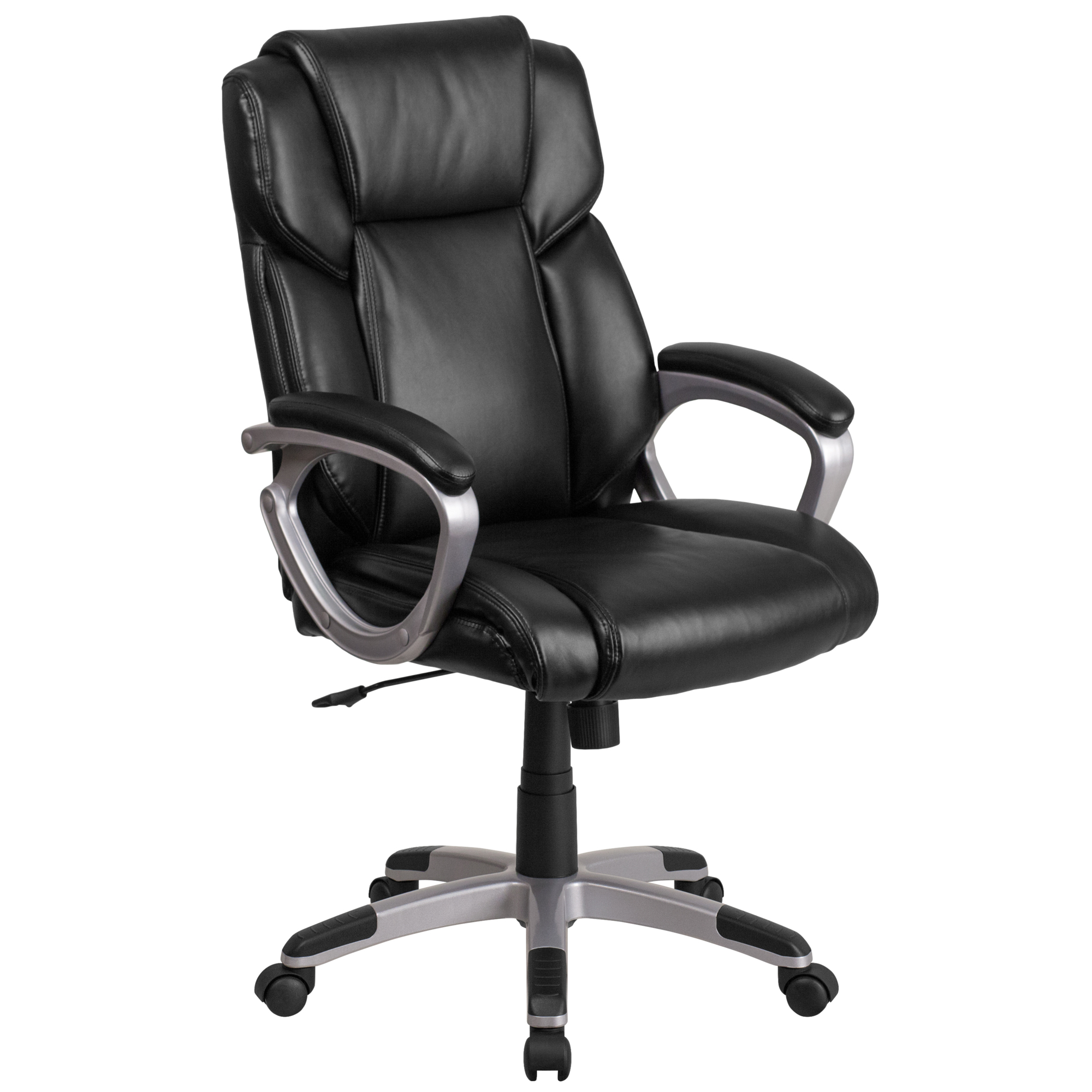 Flash Furniture, Mid-Back Black LeatherSoft Executive Swivel Chair, Primary Color Black, Included (qty.) 1, Model GO2236MBK