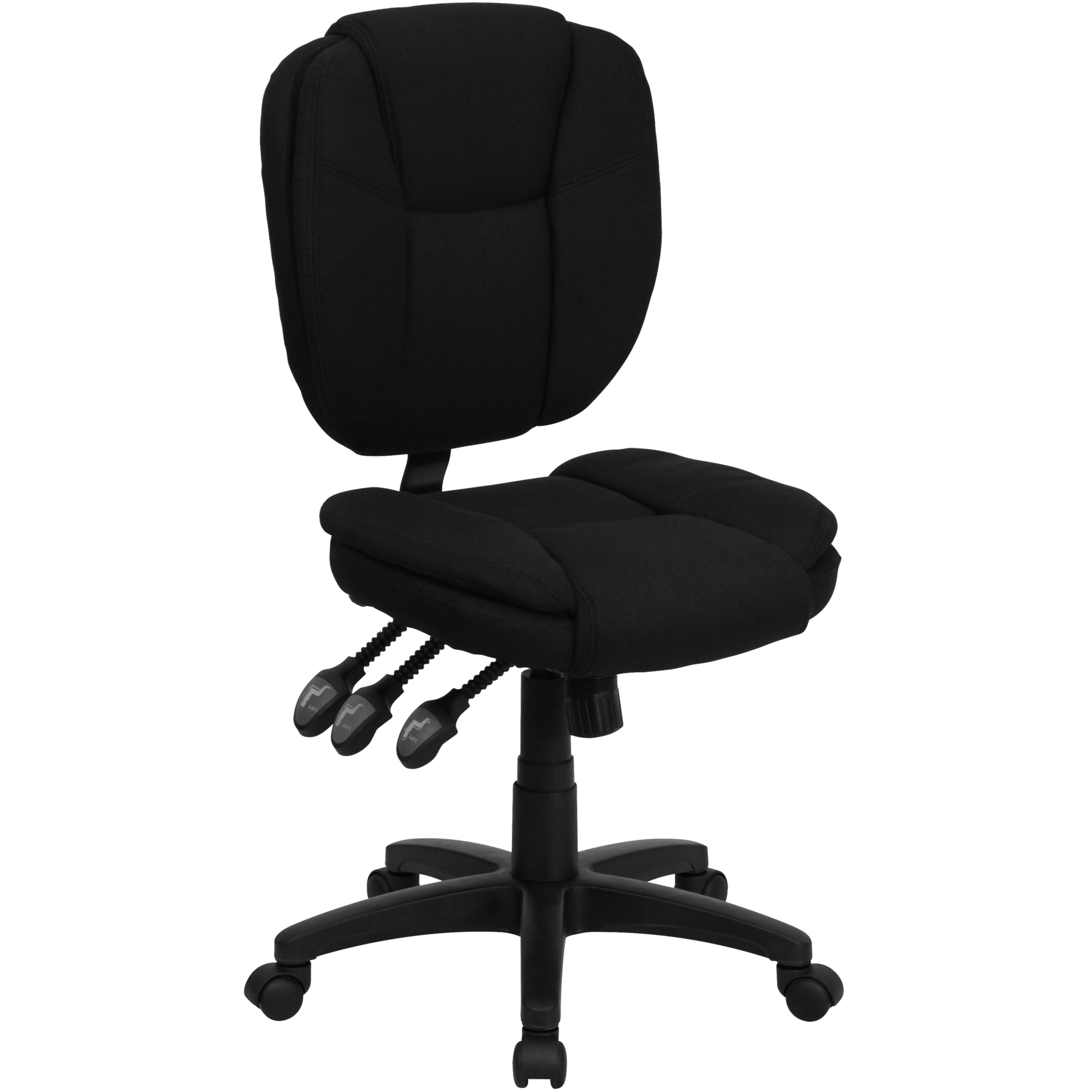 Flash Furniture, Mid-Back Black Fabric Multifunction Office Chair, Primary Color Black, Included (qty.) 1, Model GO930FBK