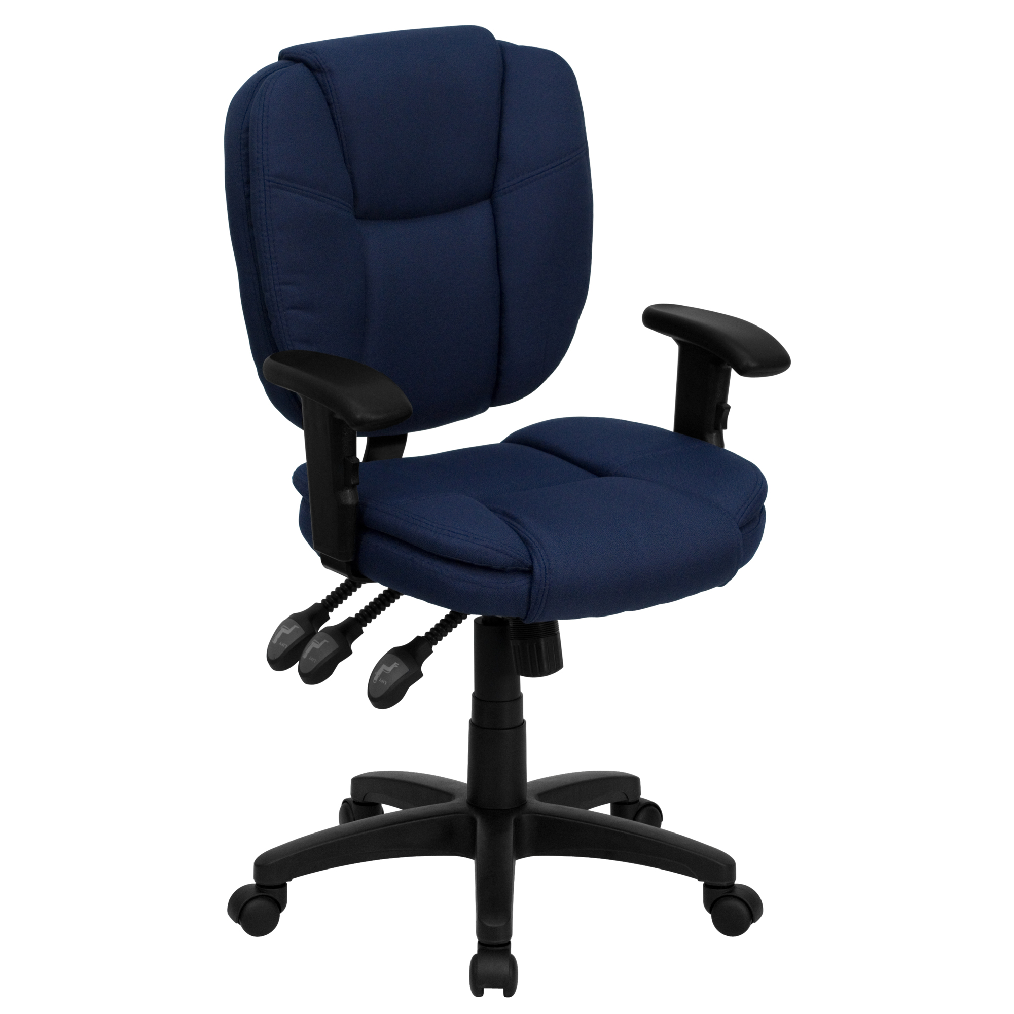 Flash Furniture, Mid-Back Navy Blue Fabric Multifunction Chair, Primary Color Blue, Included (qty.) 1, Model GO930FNVYARMS