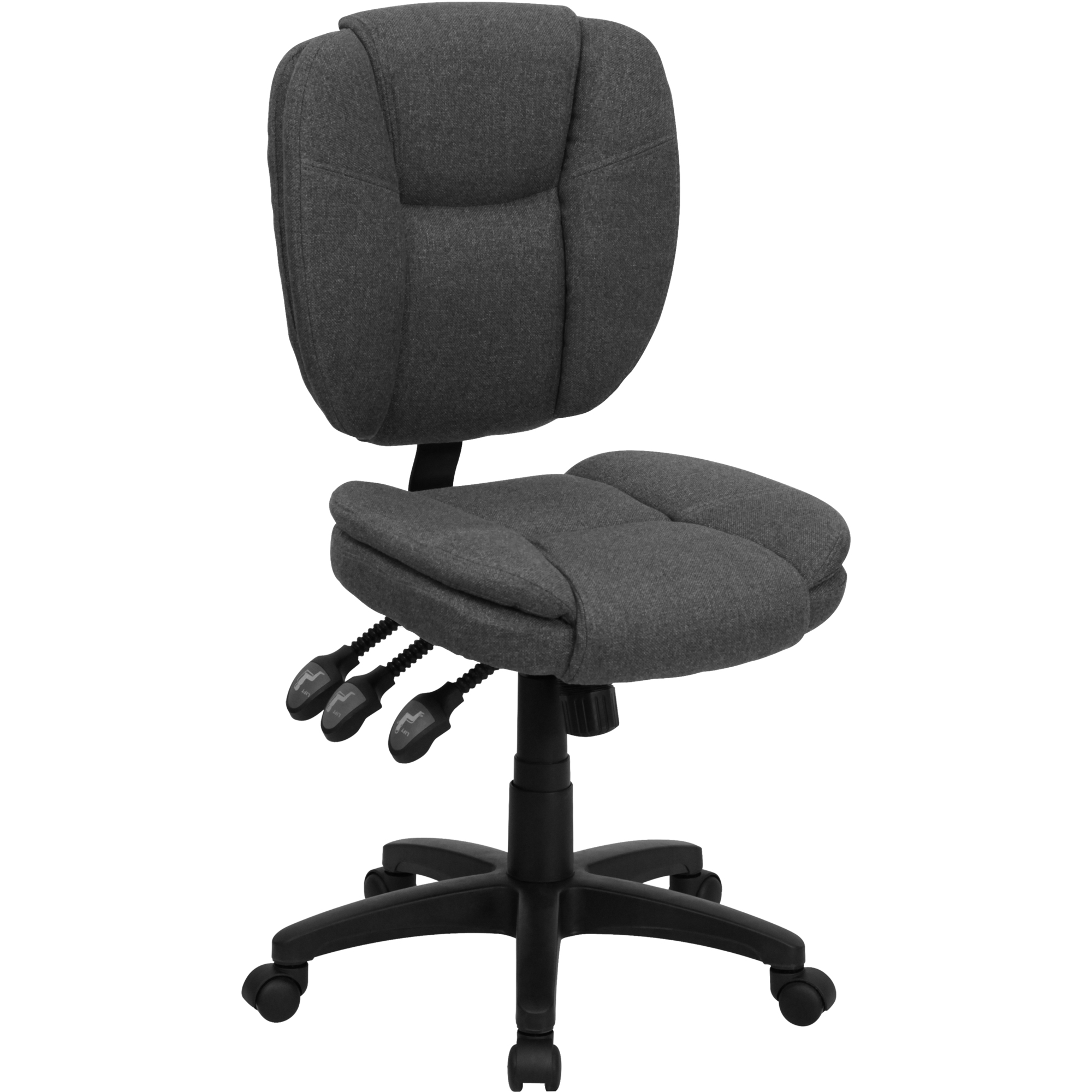 Flash Furniture, Mid-Back Gray Fabric Multifunction Task Chair, Primary Color Gray, Included (qty.) 1, Model GO930FGY