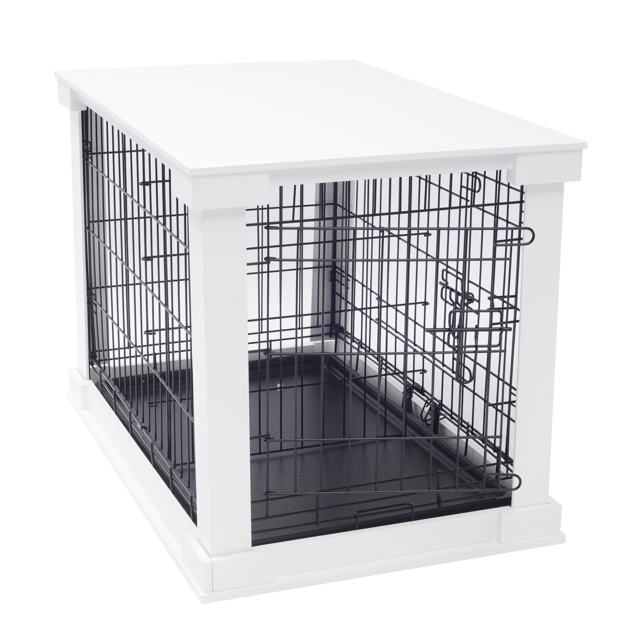 Merry Products, Cage with Crate Cover, White, Medium, Model PTH0241720100