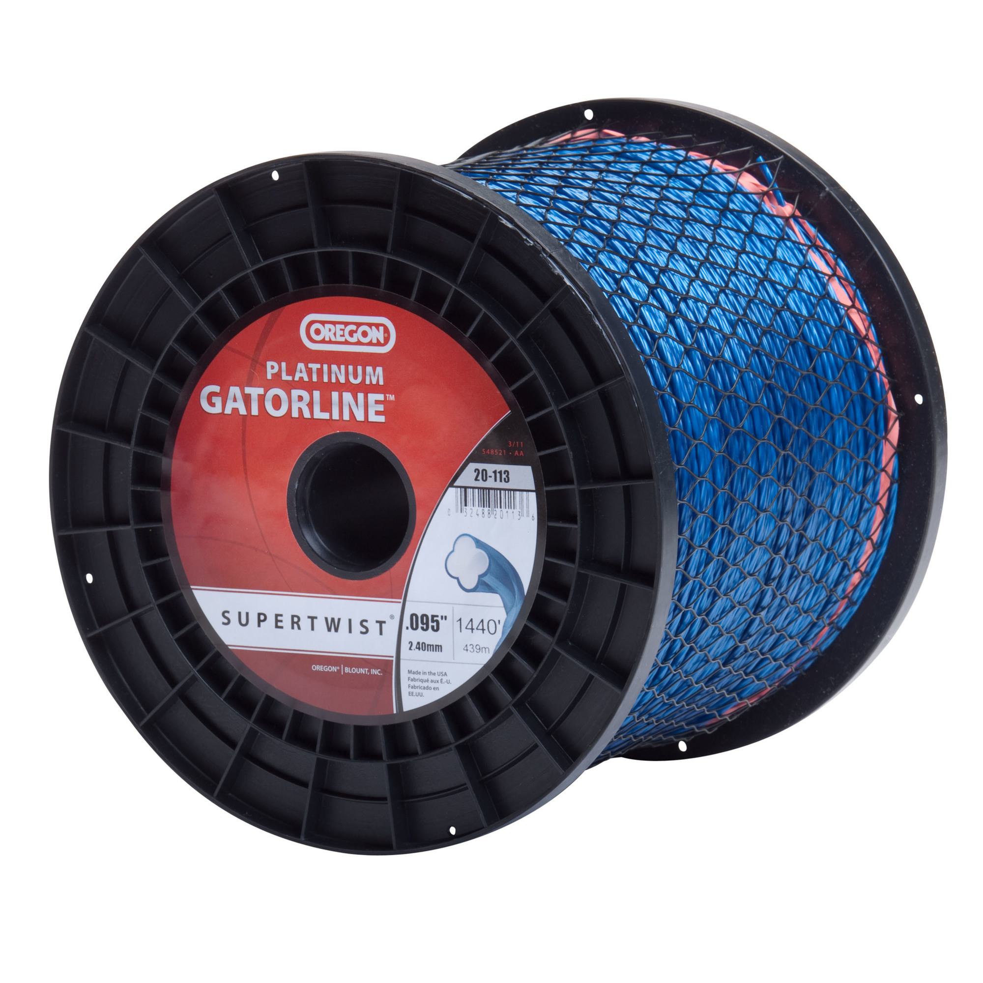 Oregon, Platinum Magnum Gatorline Trimmer Line, Line Diameter 0.095 in, Line Length 1440 ft, Model 20-113