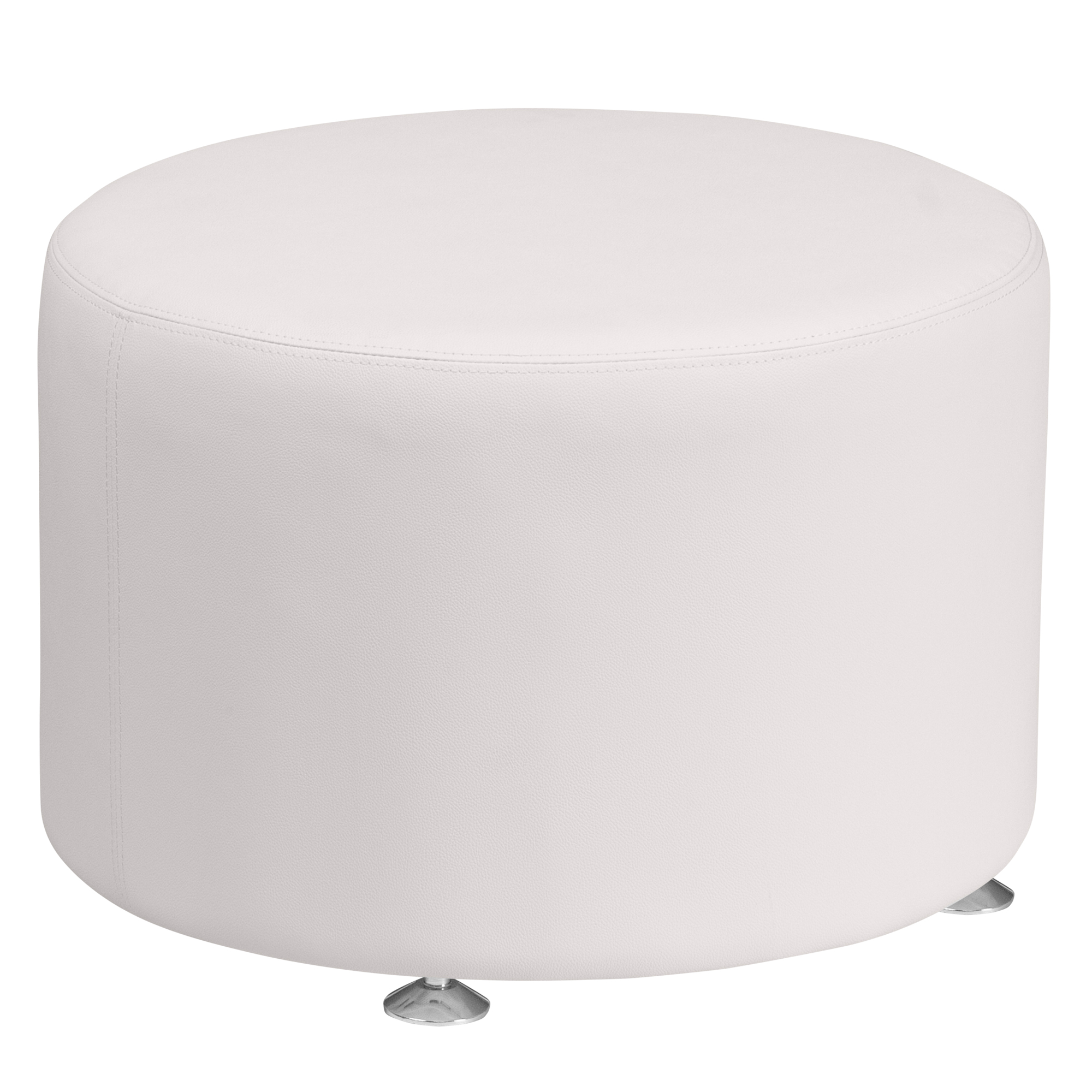Flash Furniture, White LeatherSoft 24Inch Round Ottoman, Primary Color White, Included (qty.) 1, Model ZB803RD24WH