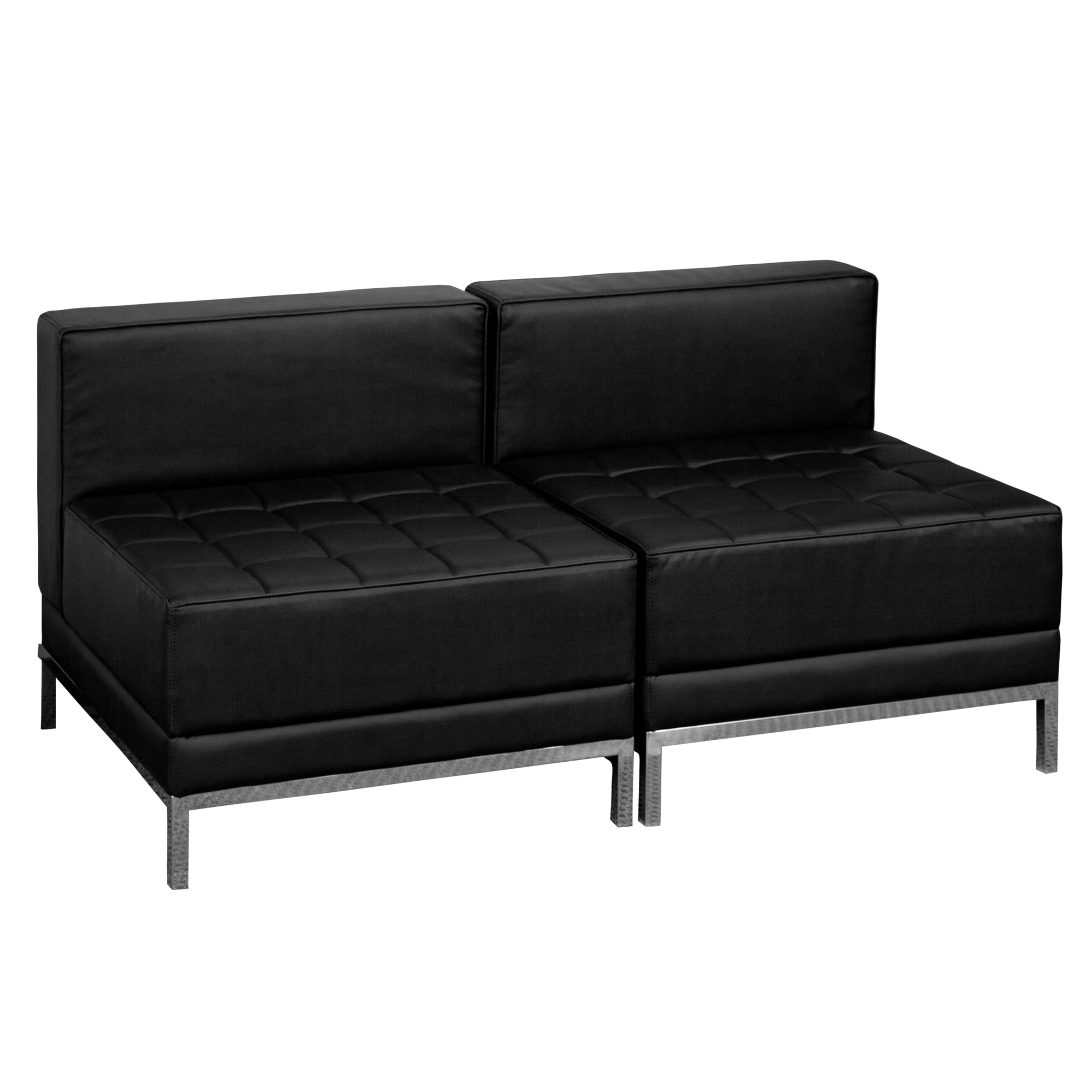 Flash Furniture, 2 Piece Black LeatherSoft Modular Lounge Set, Included (qty.) 2 Model ZBIMAGMIDCH2