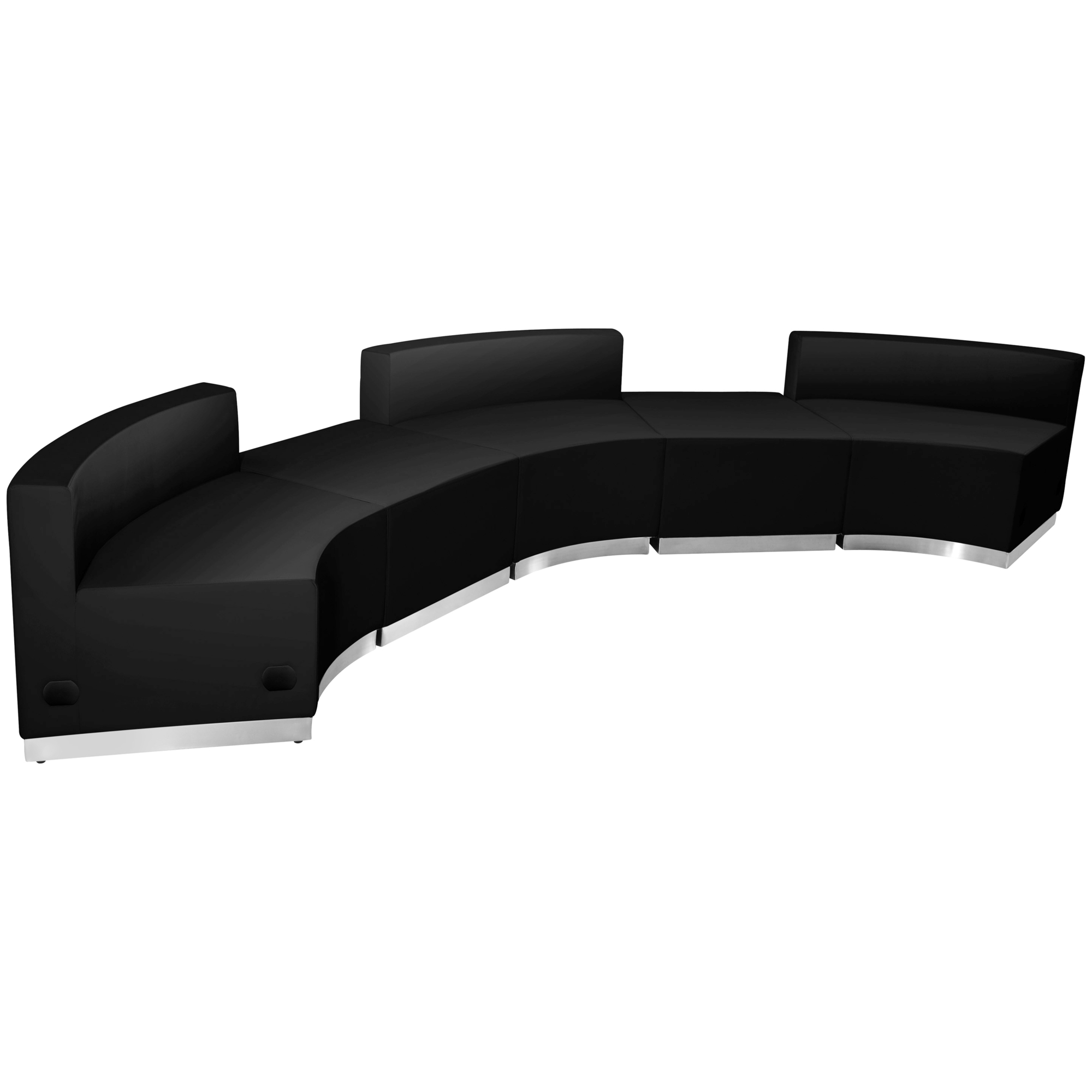 Flash Furniture, 5 PC Black LeatherSoft Reception Configuration, Primary Color Black, Included (qty.) 5, Model ZB803810SBK