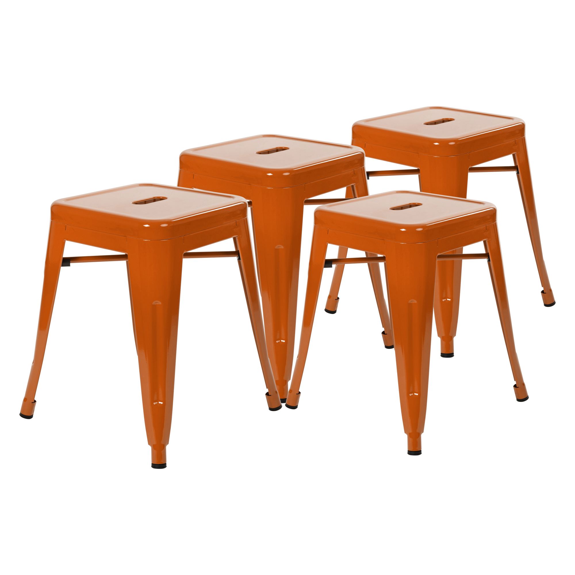 Flash Furniture, 4 Pack 18Inch Orange Metal Stool, Primary Color Orange, Included (qty.) 1, Model ETBT350318ORG