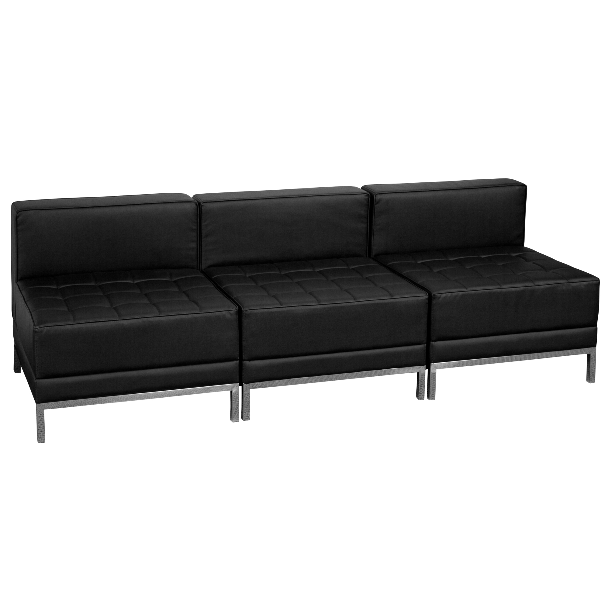 Flash Furniture, 3 Piece Black LeatherSoft Modular Lounge Set, Included (qty.) 3 Model ZBIMAGMIDCH3