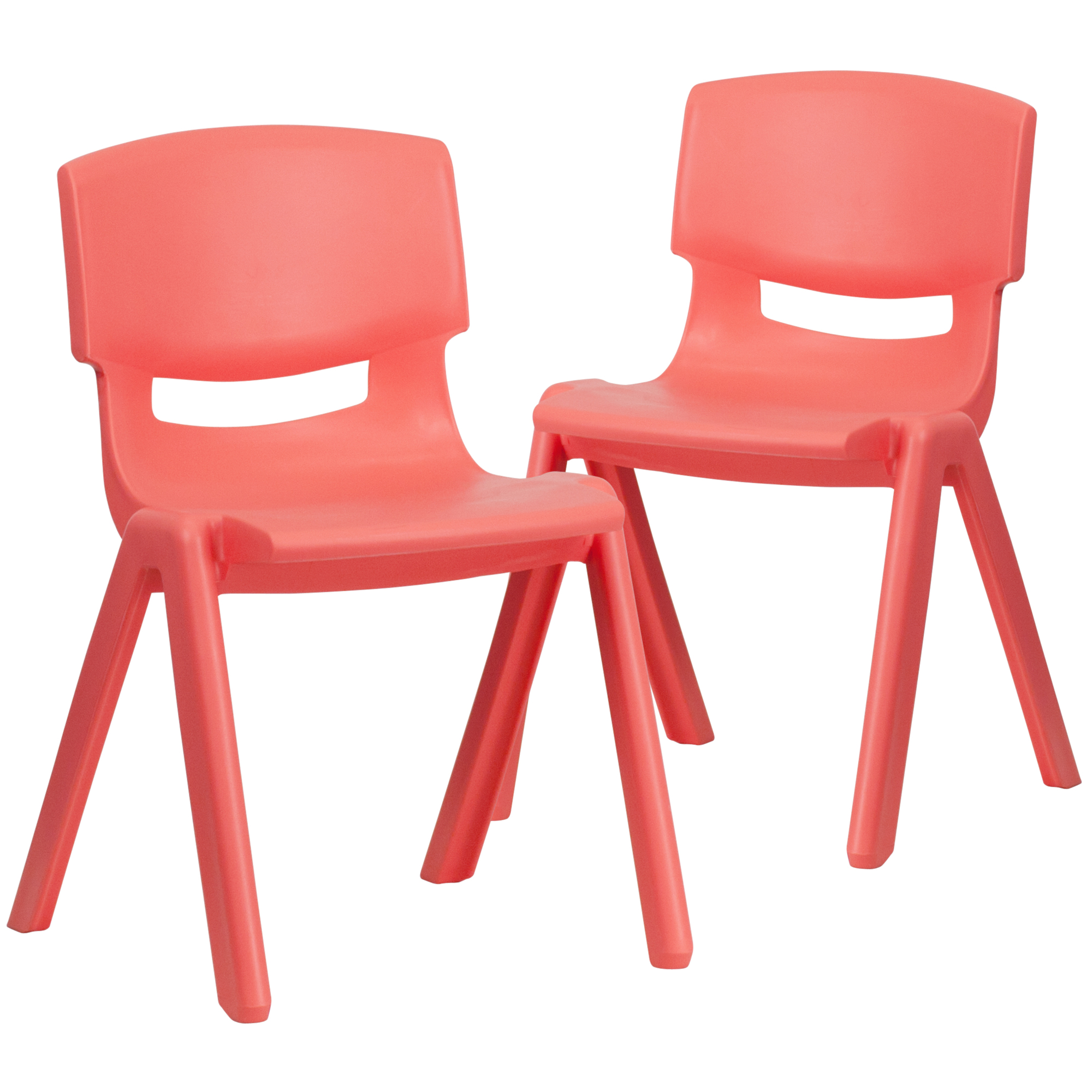 Flash Furniture, 2 Pack Red Plastic Stack School Chair-13.25Inch H Seat, Primary Color Red, Included (qty.) 2, Model 2YUYCX004RED