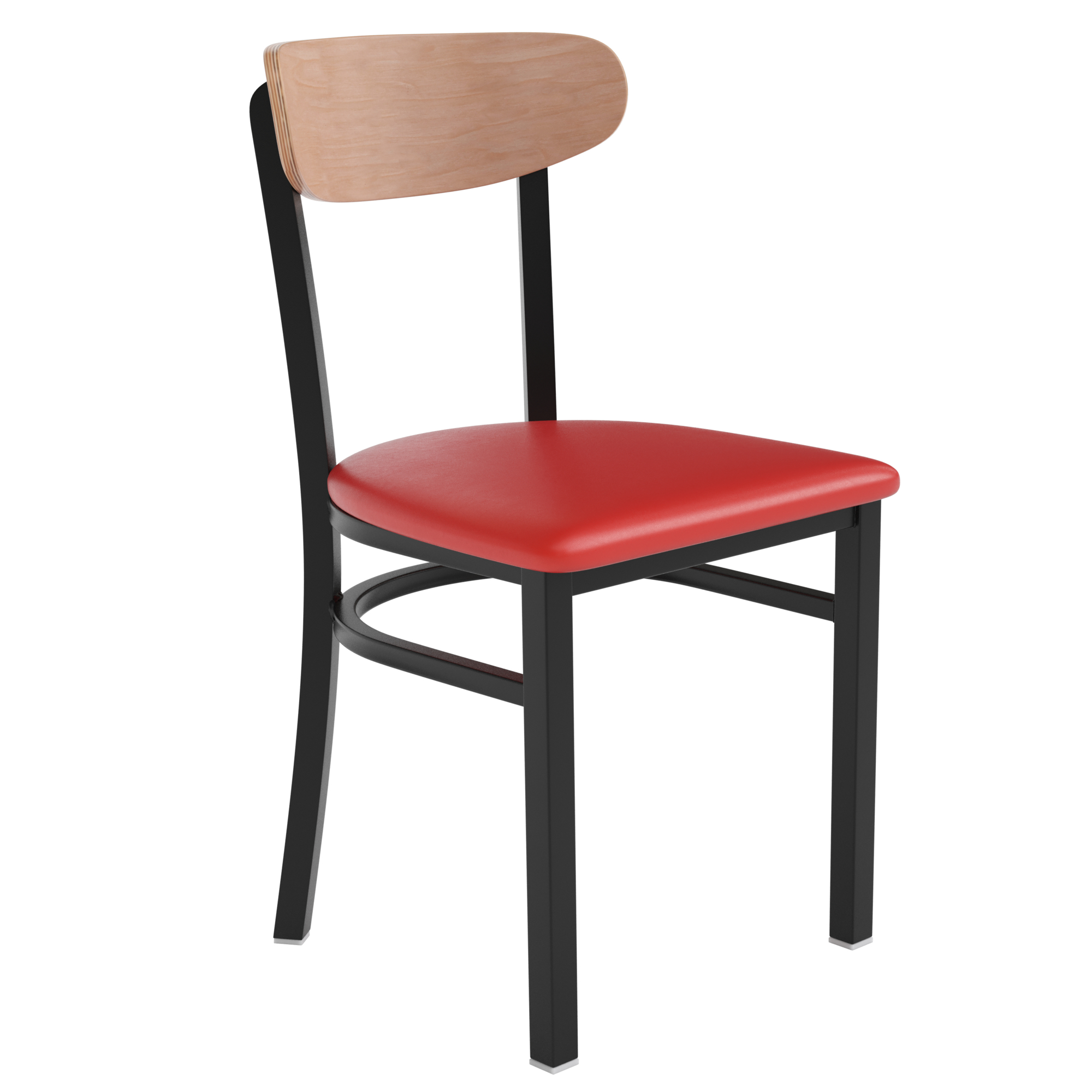 Flash Furniture, Red Vinyl Seat Dining Chair with Natural Wood Back, Primary Color Red, Included (qty.) 1, Model XUDG6V5RDVNAT
