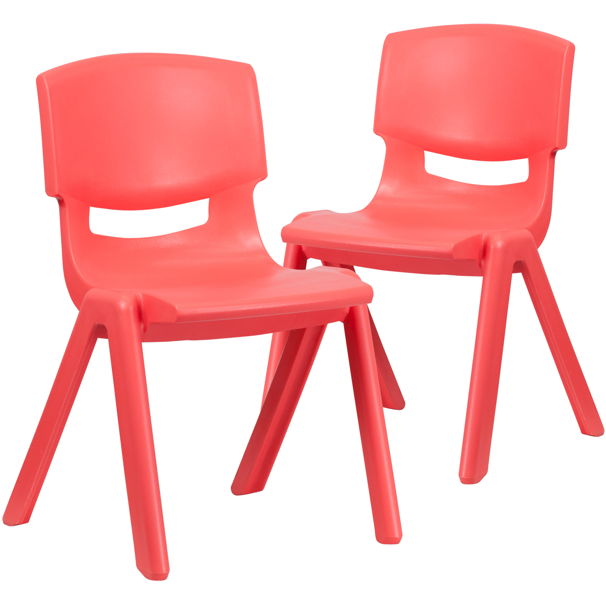 Flash Furniture, 2 Pack Red Plastic Stack School Chair-15.5Inch H Seat, Primary Color Red, Included (qty.) 2, Model 2YUYCX005RED