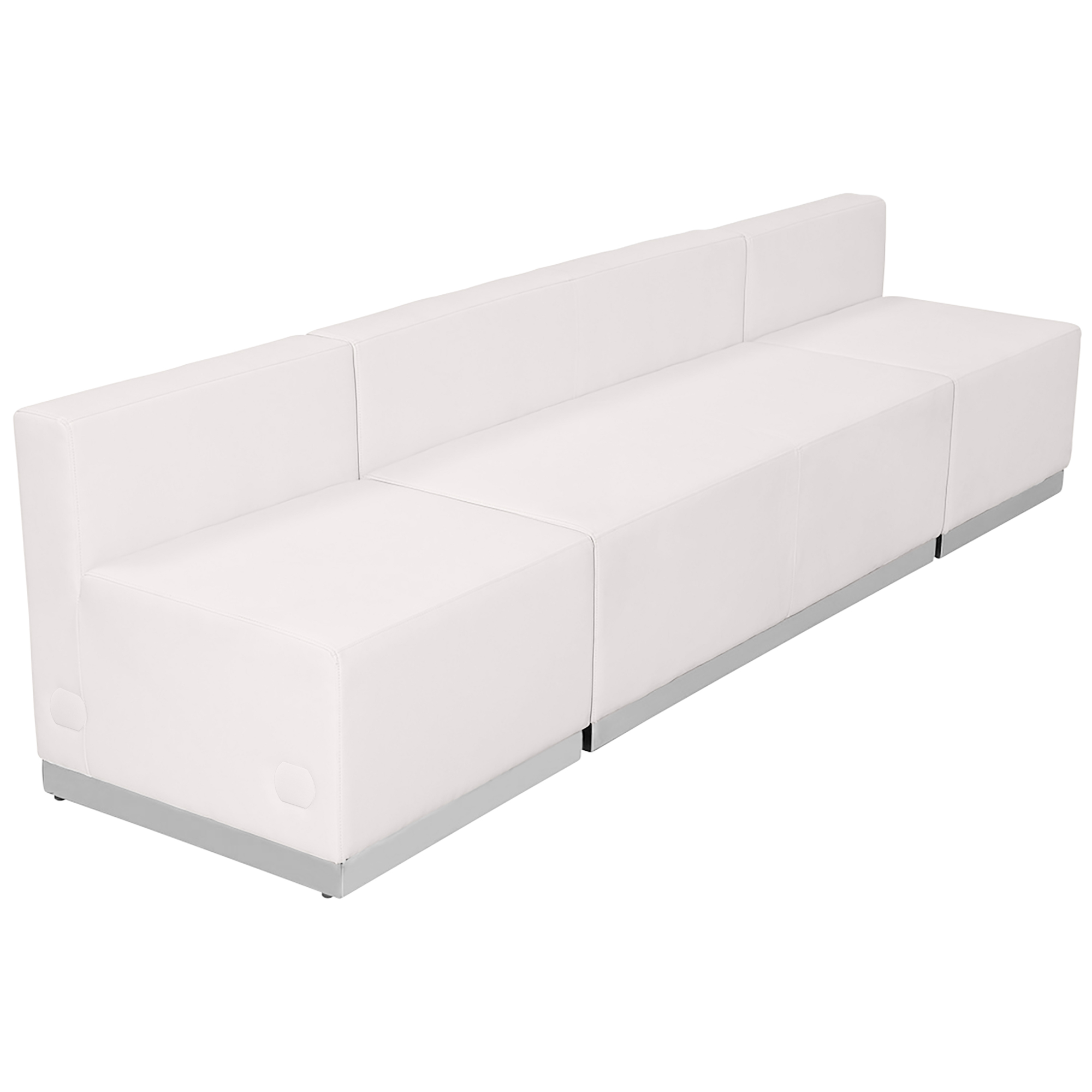 Flash Furniture, 3 PC White LeatherSoft Reception Configuration, Primary Color White, Included (qty.) 3, Model ZB803680SWH